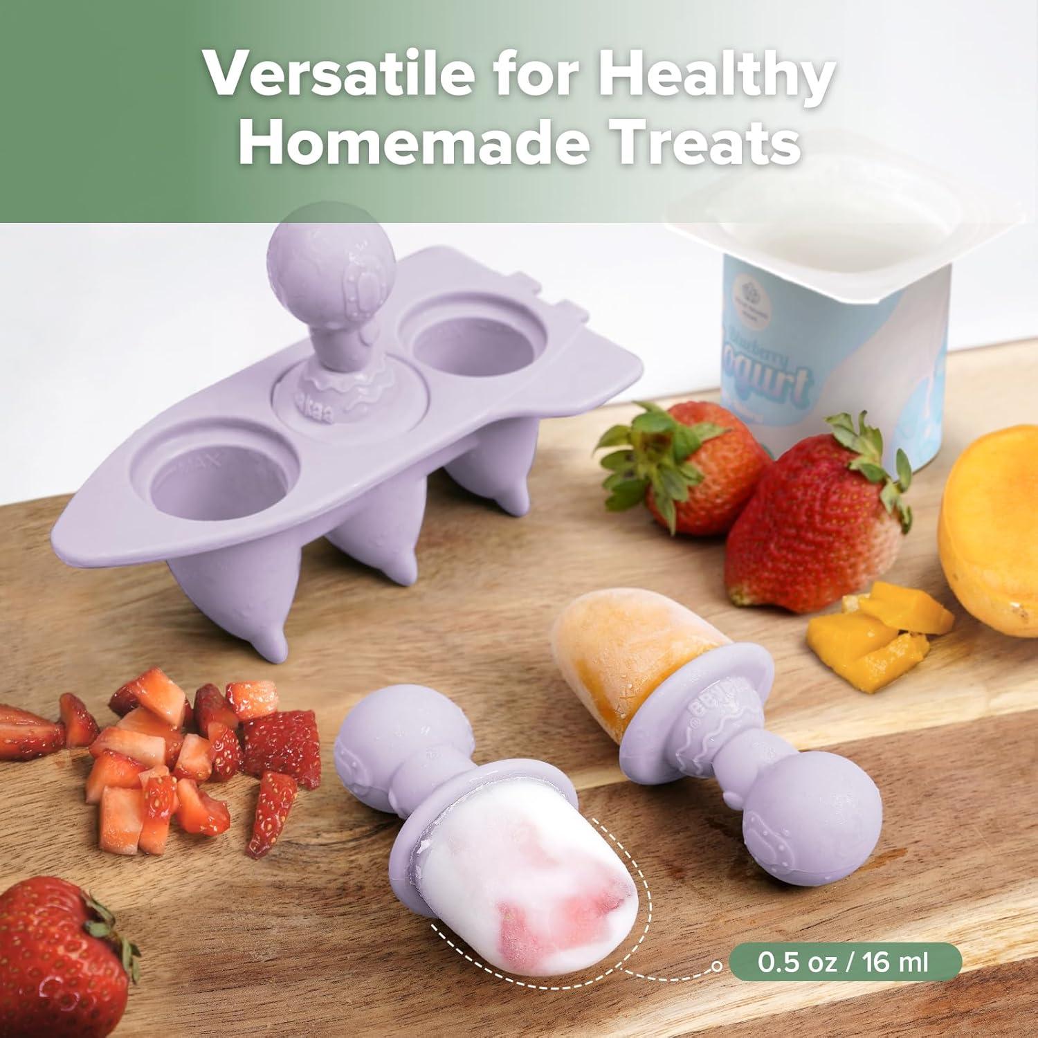 image:imageHaakaa Astronaut Ice Pop Mould Set Mini Silicone Breastmilk Popsicle Molds with Sticks AntiChoking Design Ideal for Baby Teething Relief Frozen Breastmilk Treat Maker for InfantLavender
