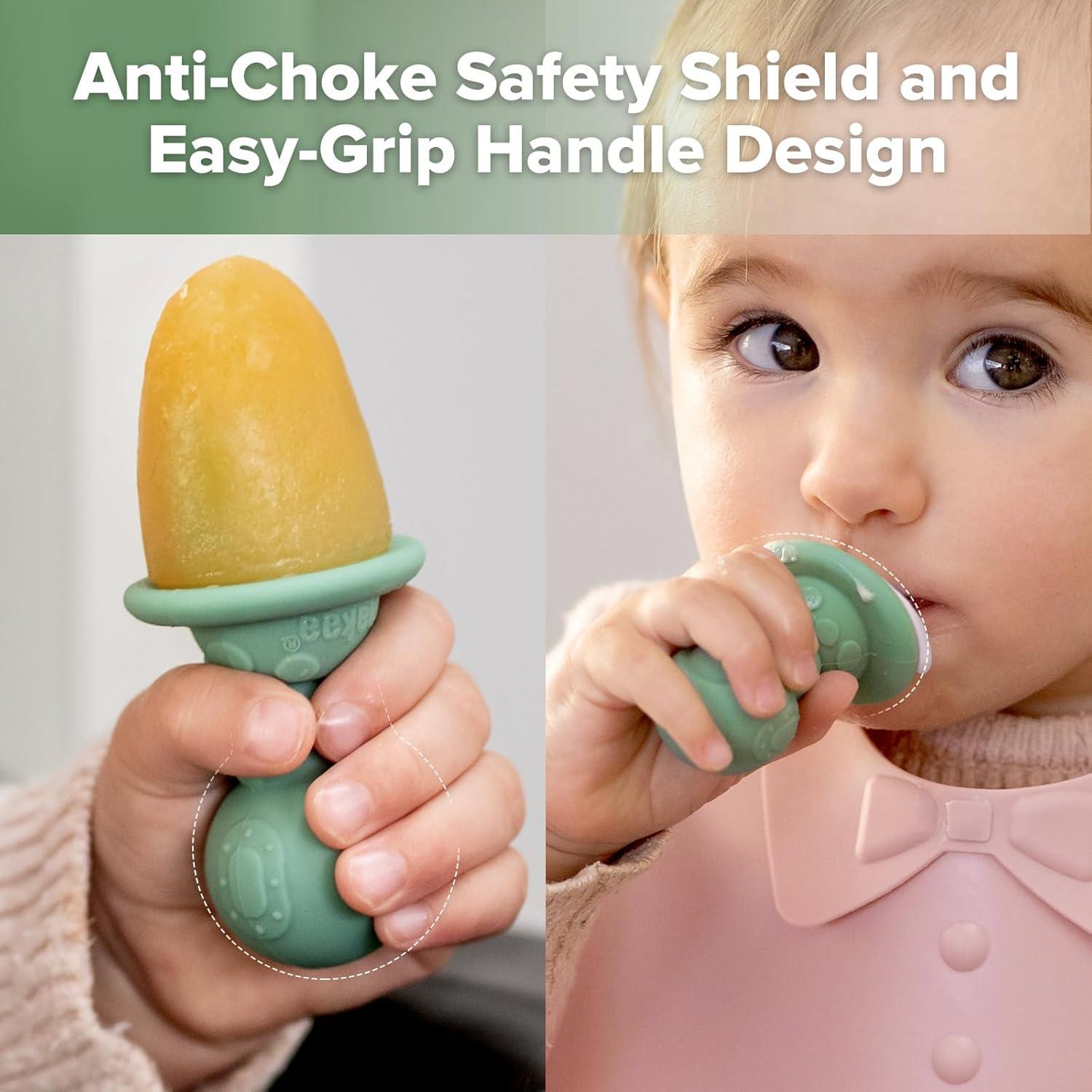 image:imageHaakaa Astronaut Ice Pop Mould Set Mini Silicone Breastmilk Popsicle Molds with Sticks AntiChoking Design Ideal for Baby Teething Relief Frozen Breastmilk Treat Maker for InfantPea Green