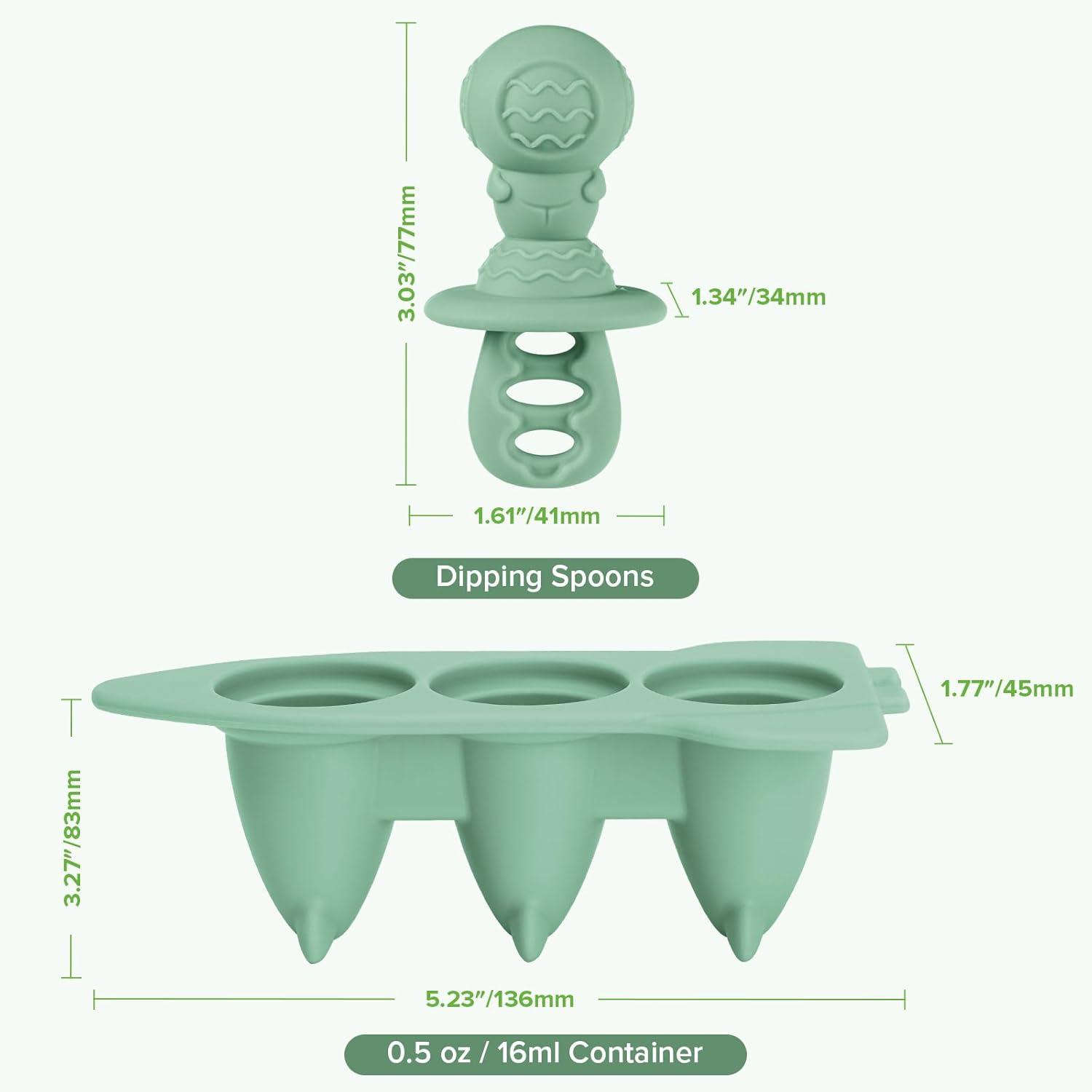 image:imageHaakaa Astronaut Ice Pop Mould Set Mini Silicone Breastmilk Popsicle Molds with Sticks AntiChoking Design Ideal for Baby Teething Relief Frozen Breastmilk Treat Maker for InfantPea Green