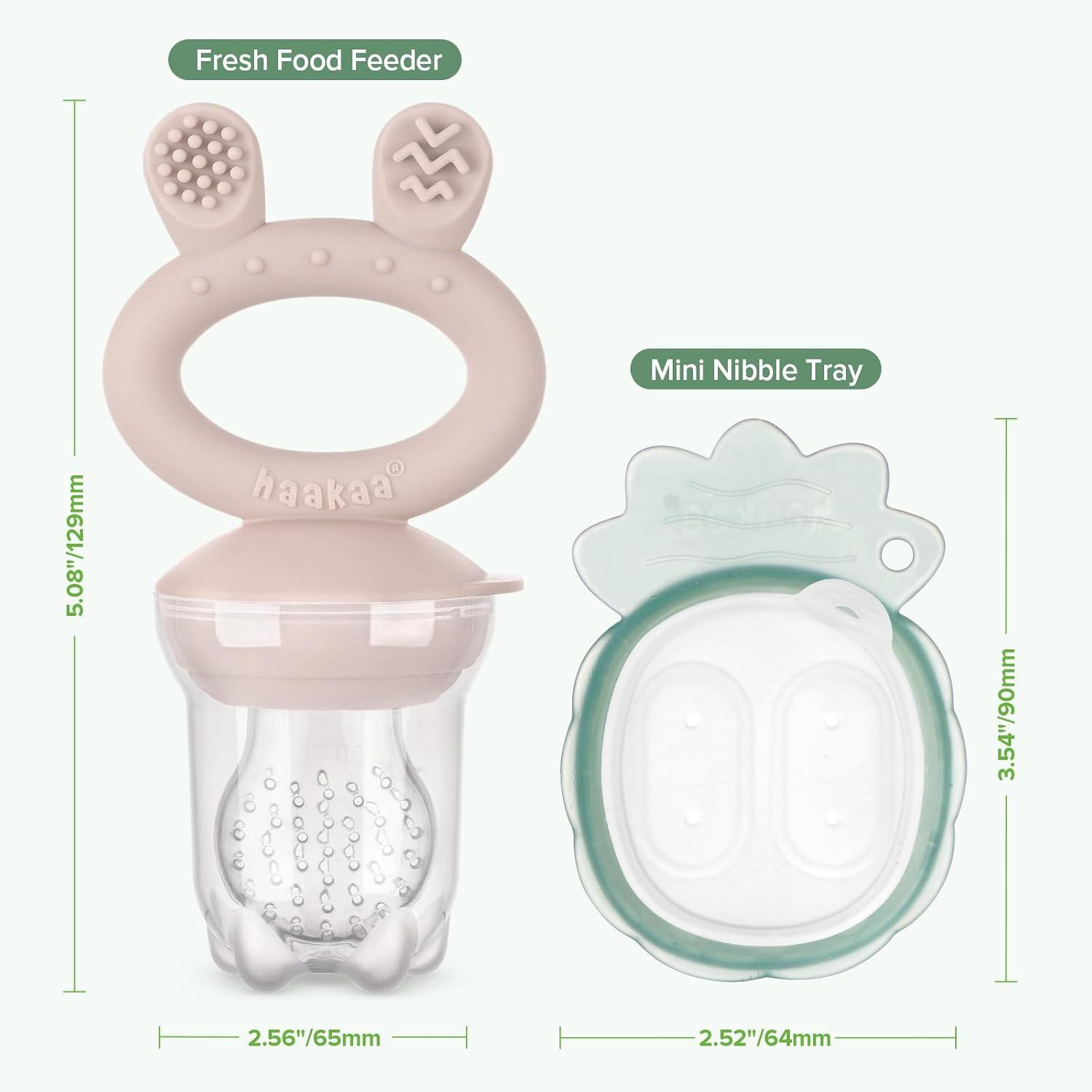image:imageHaakaa Baby Fruit Food Feeder amp Mini Freezer Nibble Tray Combo Breastmilk Popsicle Molds for Baby Cooling Relief BPA Free Silicone Feeder for Safe Infant Self Feeding 4 Month BlushBlush