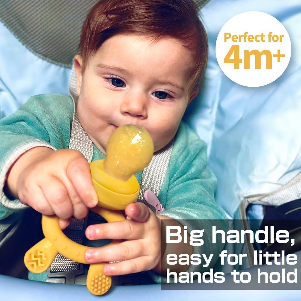 image:imageHaakaa Baby Fruit Food Feeder amp Mini Freezer Nibble Tray Combo Breastmilk Popsicle Molds for Baby Cooling Relief BPA Free Silicone Feeder for Safe Infant Self Feeding 4 Month BlushSky Blue