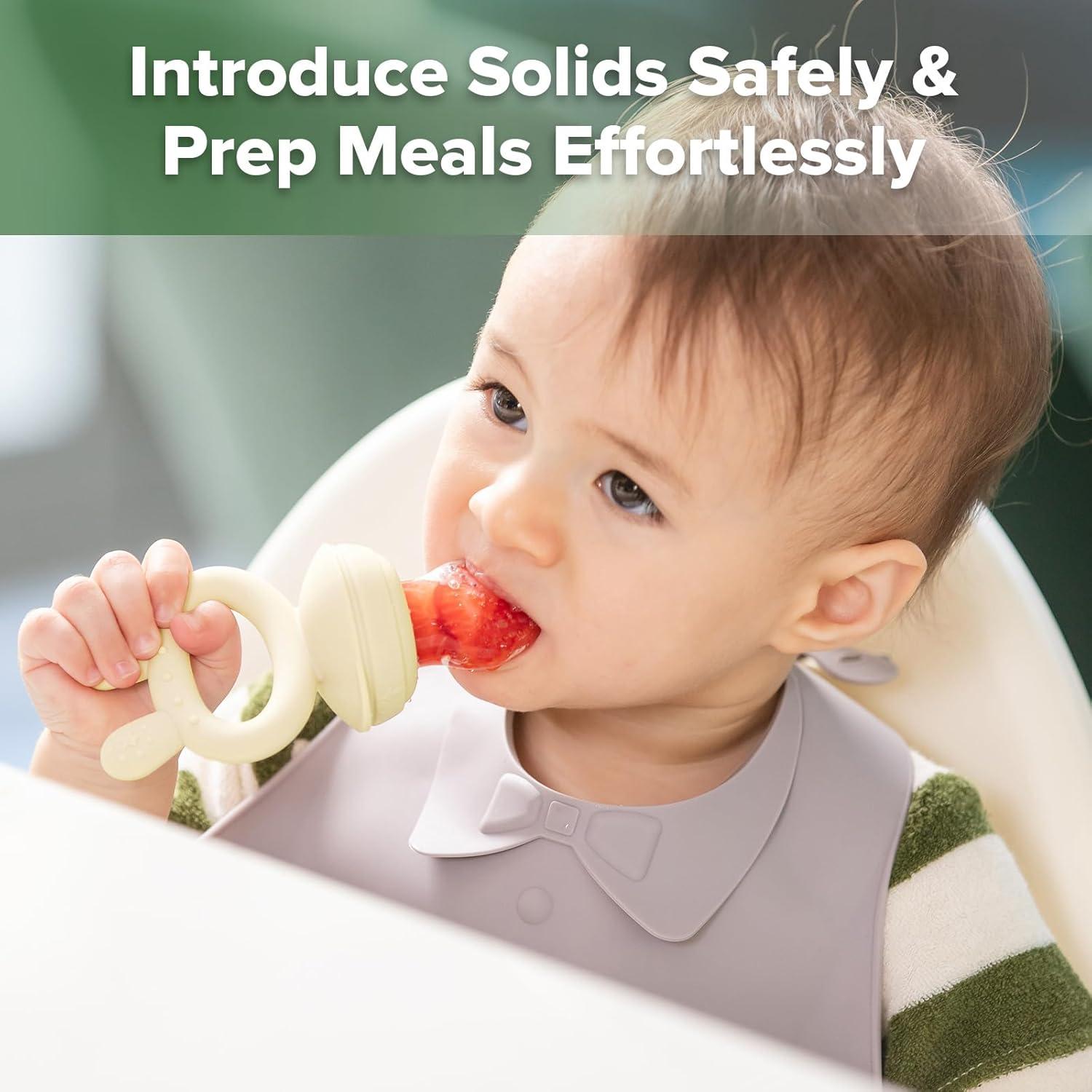 image:imageHaakaa Baby Fruit Food Feeder amp Mini Freezer Nibble Tray Combo Breastmilk Popsicle Molds for Baby Cooling Relief BPA Free Silicone Feeder for Safe Infant Self Feeding 4 Month BlushOat