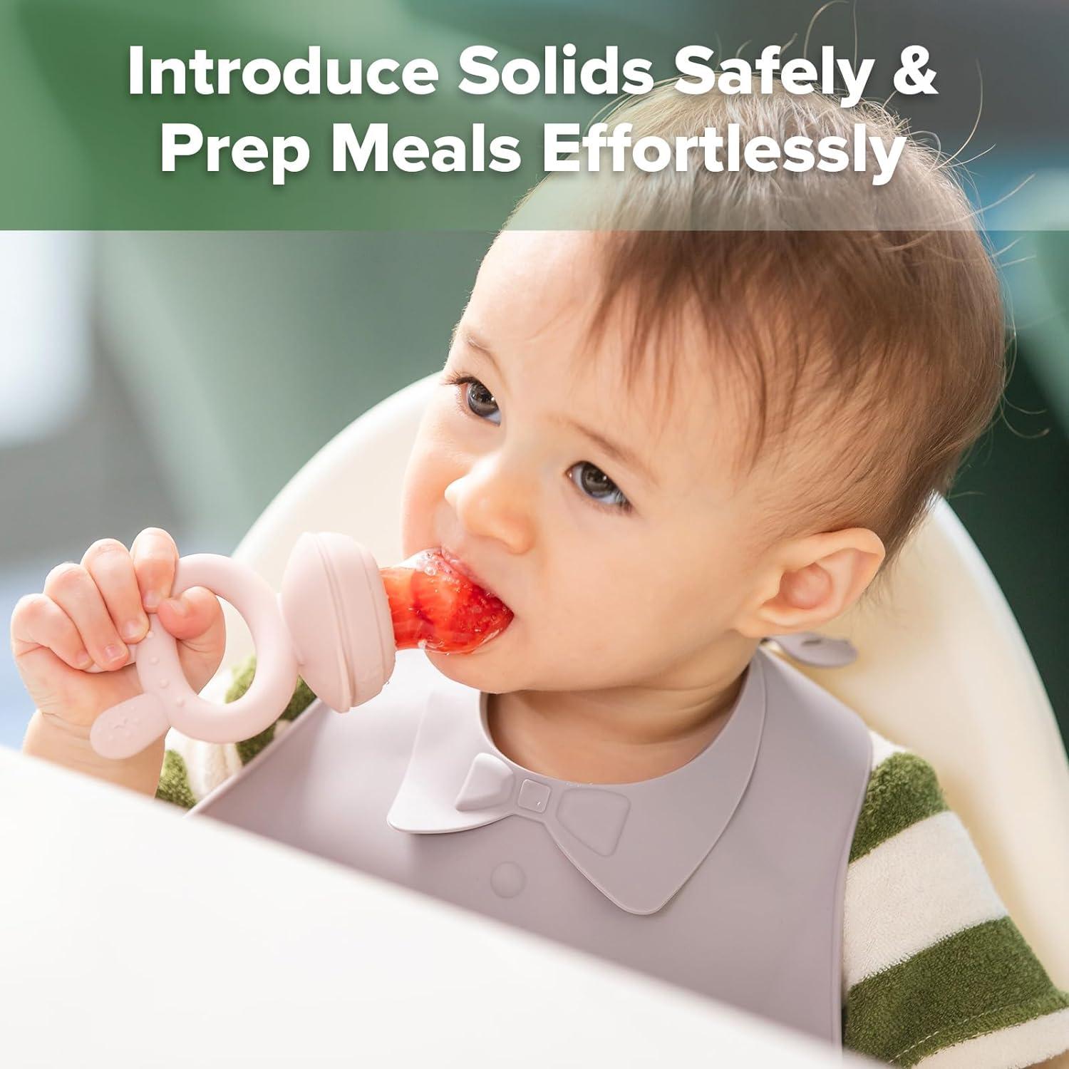 image:imageHaakaa Baby Fruit Food Feeder amp Mini Freezer Nibble Tray Combo Breastmilk Popsicle Molds for Baby Cooling Relief BPA Free Silicone Feeder for Safe Infant Self Feeding 4 Month BlushBlush