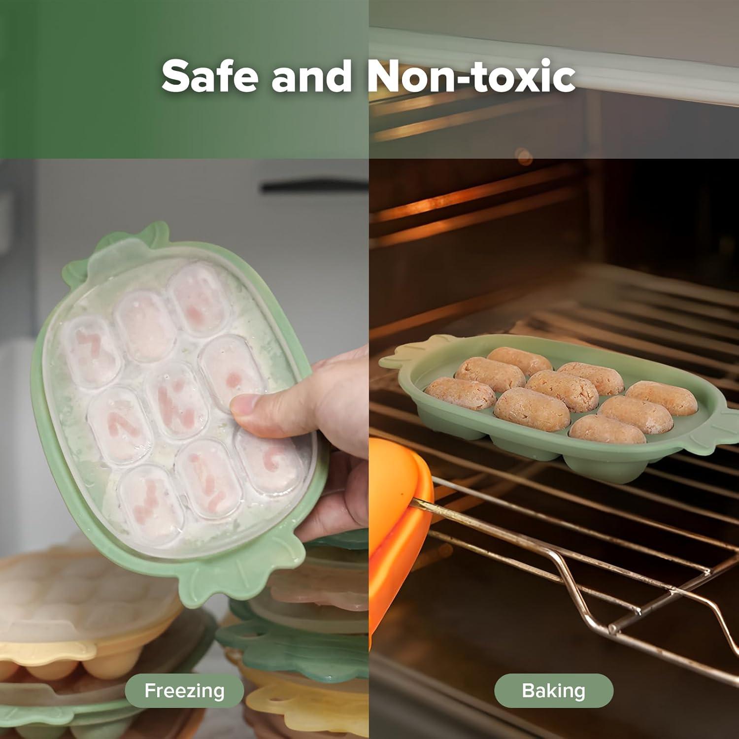 image:imageHaakaa Baby Fruit Food Feeder amp Silicone Nibble Tray Combo Breastmilk Popsicle Mold for Baby Cooling Relief BPA Free Baby Mesh Feeder for Infant Self FeedingPea Green