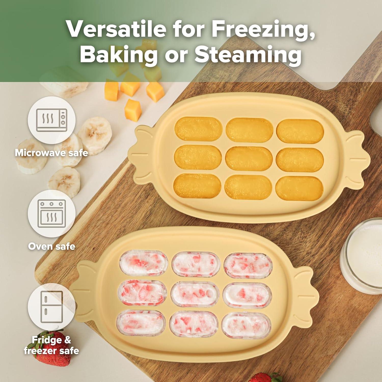 image:imageHaakaa Baby Popsicle Mold Baby Food Maker amp Breastmilk Teething Freezer Tray BPA Free SiliconeGreenBanana