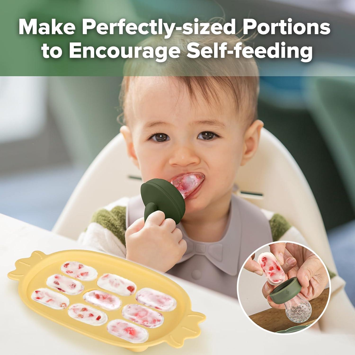 image:imageHaakaa Baby Popsicle Mold Baby Food Maker amp Breastmilk Teething Freezer Tray BPA Free SiliconeGreenBanana