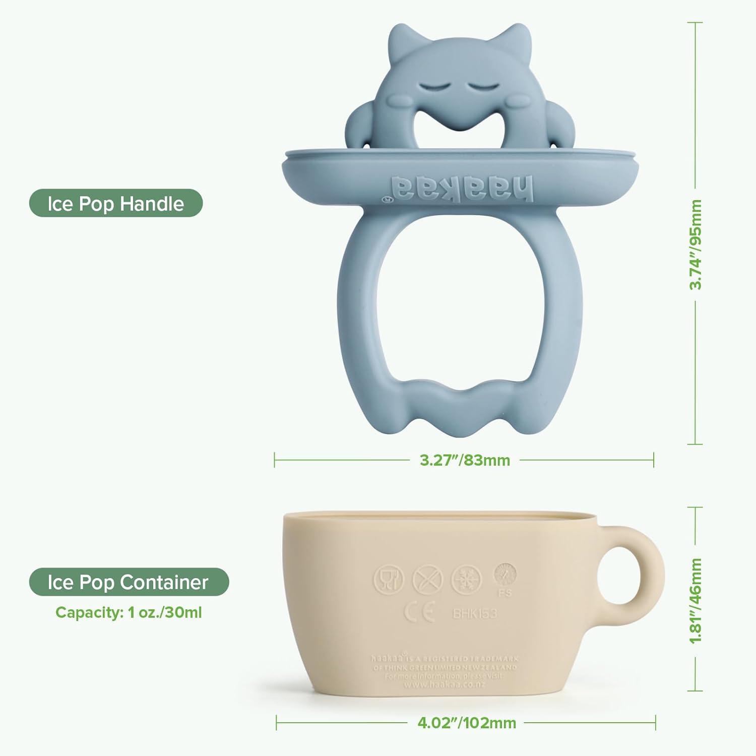 image:imageHaakaa Chilly Monster Breastmilk Popsicle Molds Silicone Popsicle Molds for Baby Teething Relief BPA Free Frozen Breast Milk Teether Popsicle Maker amp Ice Pop Molds for Infant 6m Blush Pea GreenSky Blue Mustard