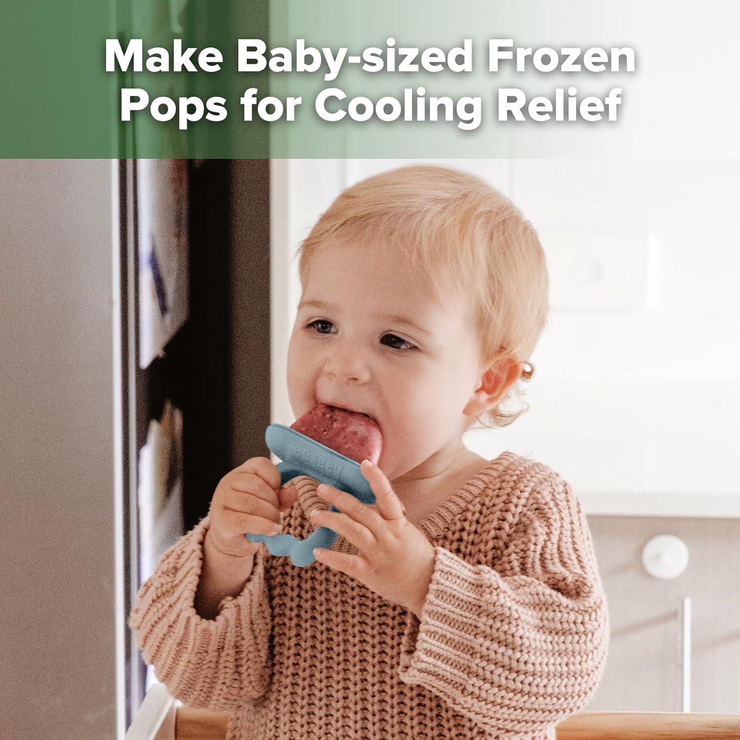 image:imageHaakaa Chilly Monster Breastmilk Popsicle Molds Silicone Popsicle Molds for Baby Teething Relief BPA Free Frozen Breast Milk Teether Popsicle Maker amp Ice Pop Molds for Infant 6m Blush Pea GreenSky Blue Mustard