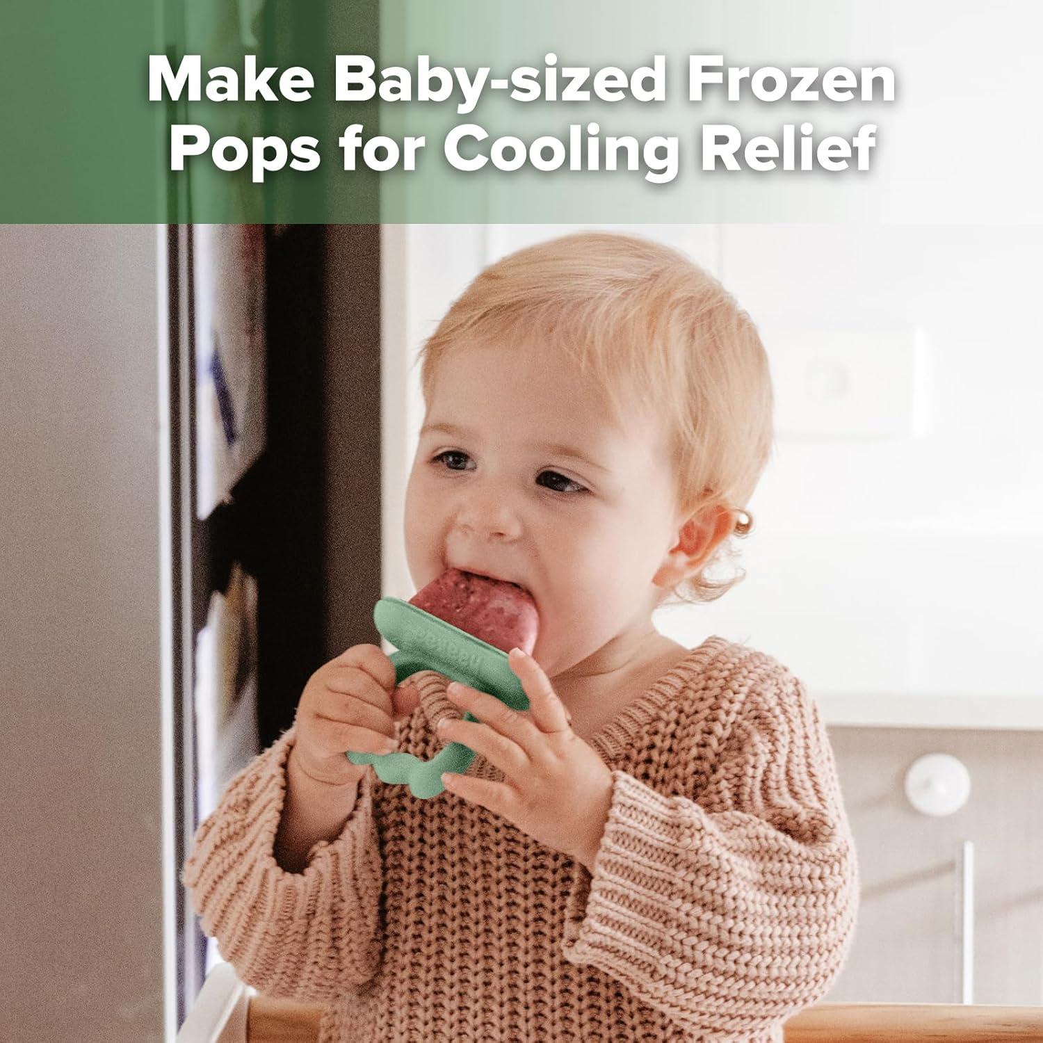 image:imageHaakaa Chilly Monster Breastmilk Popsicle Molds Silicone Popsicle Molds for Baby Teething Relief BPA Free Frozen Breast Milk Teether Popsicle Maker amp Ice Pop Molds for Infant 6m Blush Pea GreenBlush Pea Green