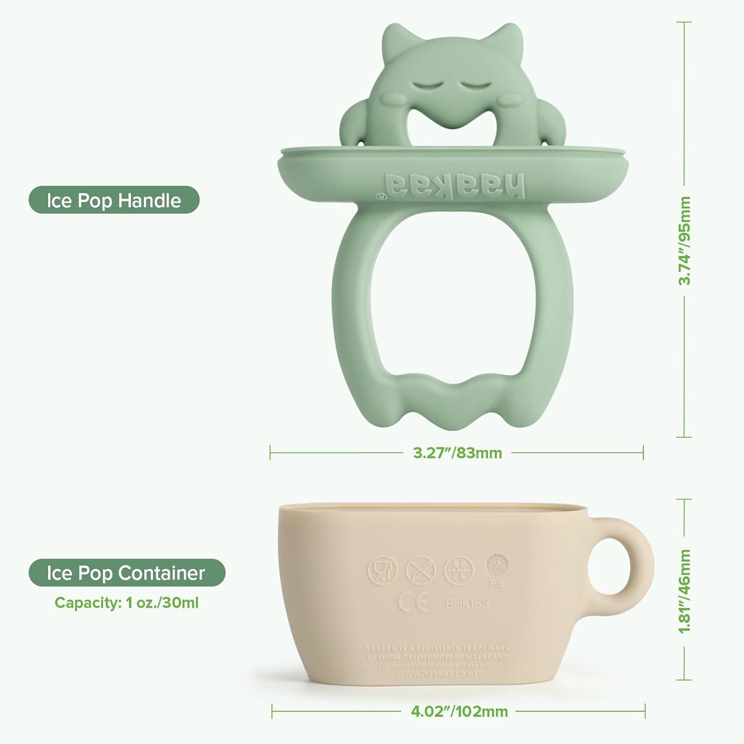 image:imageHaakaa Chilly Monster Breastmilk Popsicle Molds Silicone Popsicle Molds for Baby Teething Relief BPA Free Frozen Breast Milk Teether Popsicle Maker amp Ice Pop Molds for Infant 6m Blush Pea GreenBlush Pea Green
