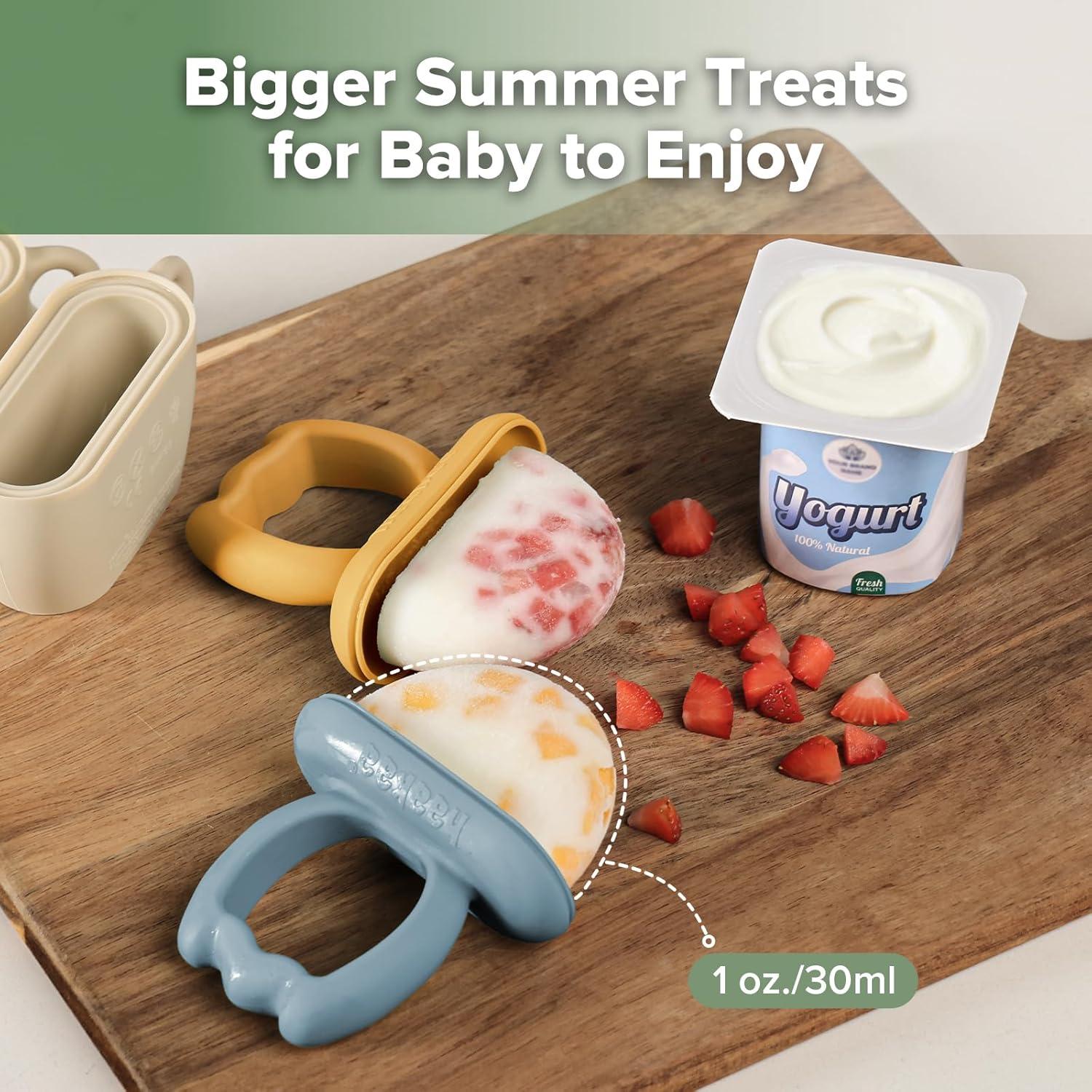 image:imageHaakaa Chilly Monster Breastmilk Popsicle Molds Silicone Popsicle Molds for Baby Teething Relief BPA Free Frozen Breast Milk Teether Popsicle Maker amp Ice Pop Molds for Infant 6m Blush Pea GreenSky Blue Mustard