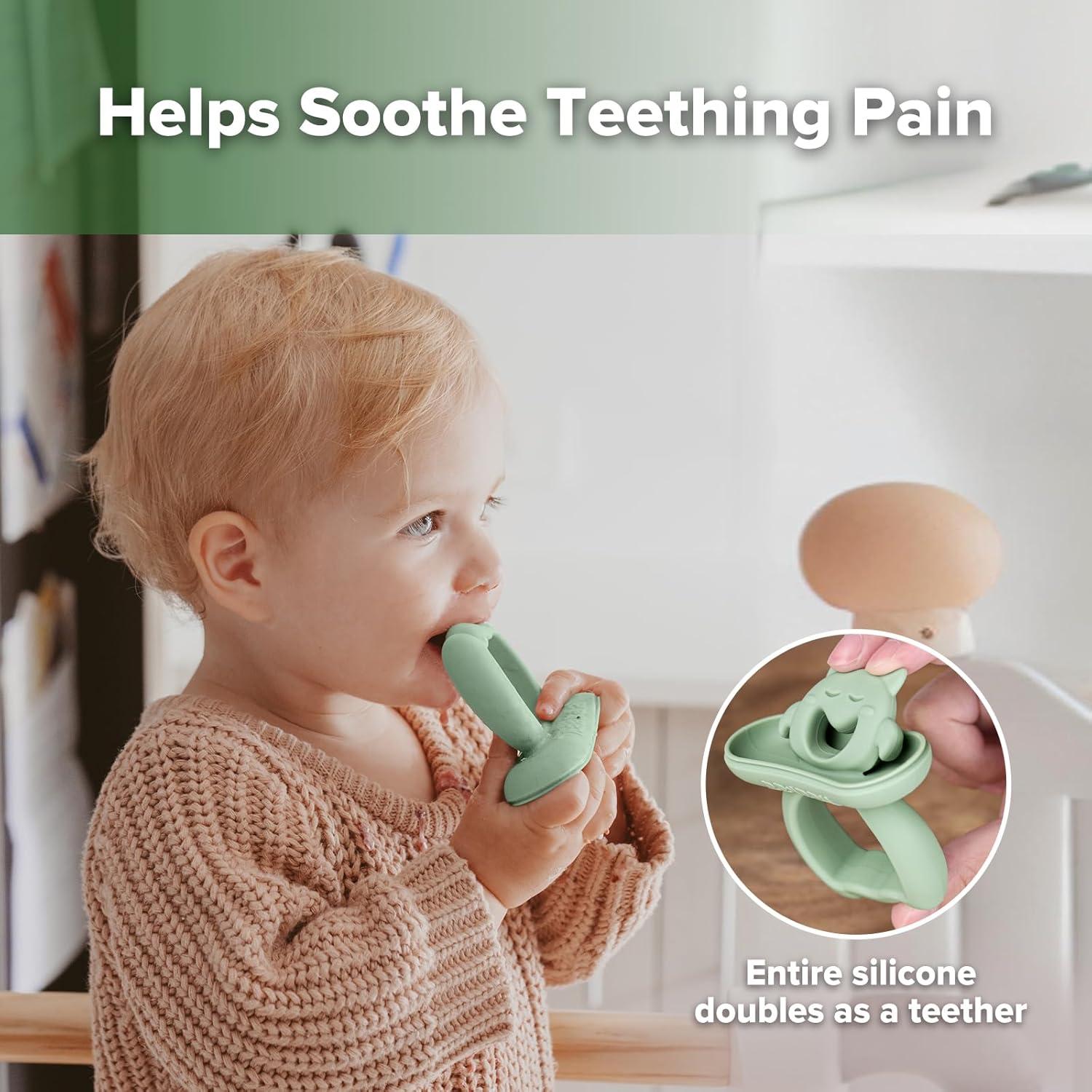 image:imageHaakaa Chilly Monster Breastmilk Popsicle Molds Silicone Popsicle Molds for Baby Teething Relief BPA Free Frozen Breast Milk Teether Popsicle Maker amp Ice Pop Molds for Infant 6m Blush Pea GreenBlush Pea Green