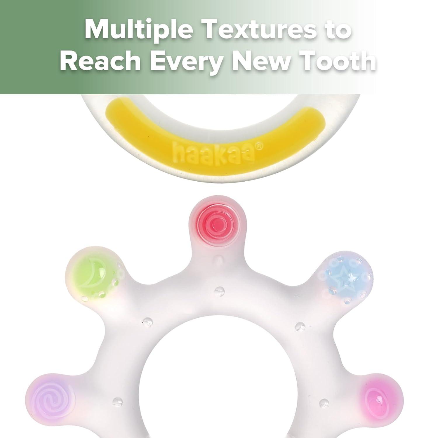 image:imageHaakaa Dinky Digits Palm Teether Baby Teething Toys Food Grade Silicone Teethers for Babies 06 Months612 Months BPA Free Teething Relief Baby Chew ToysWide Palm