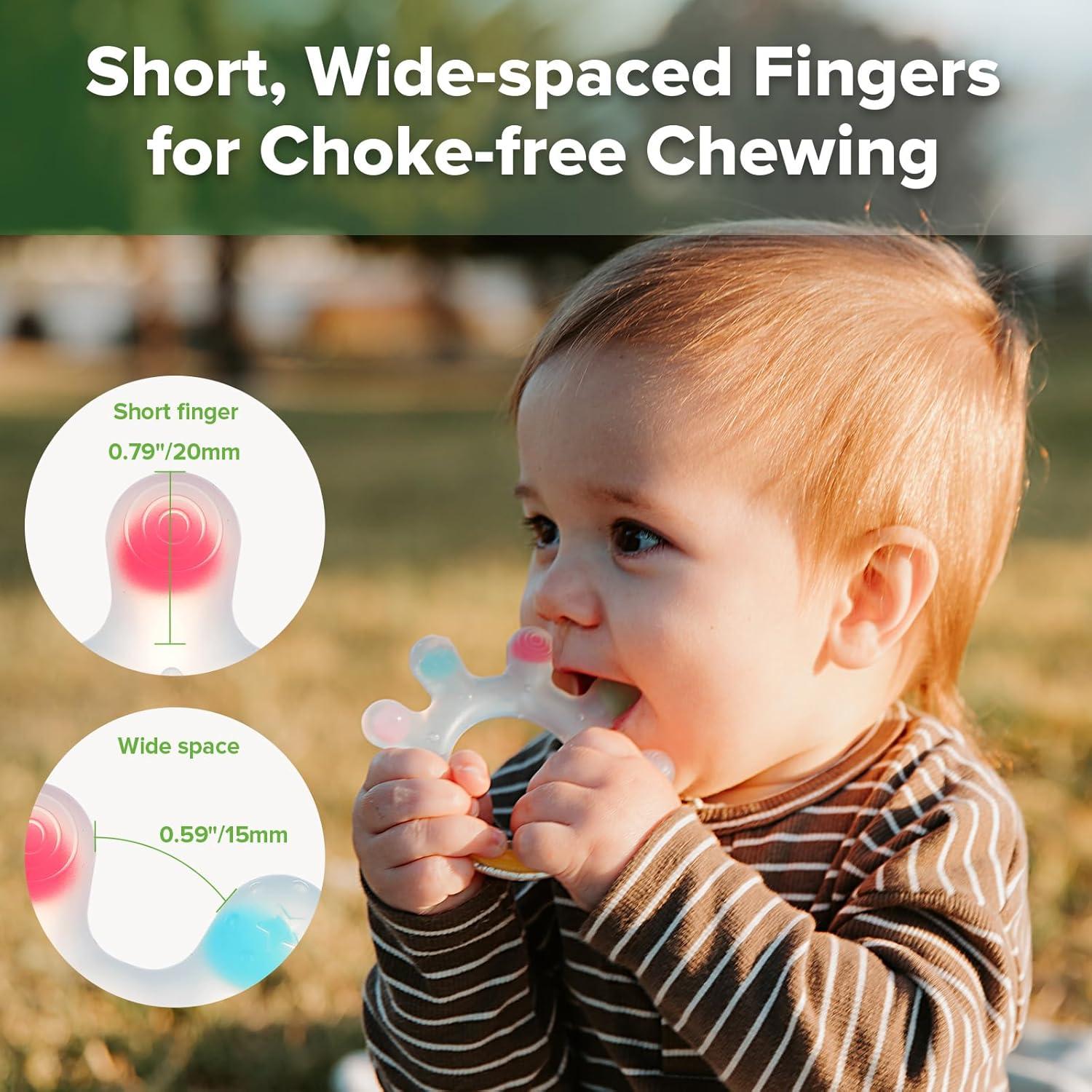 image:imageHaakaa Dinky Digits Palm Teether Baby Teething Toys Food Grade Silicone Teethers for Babies 06 Months612 Months BPA Free Teething Relief Baby Chew ToysDinky Digits Palm