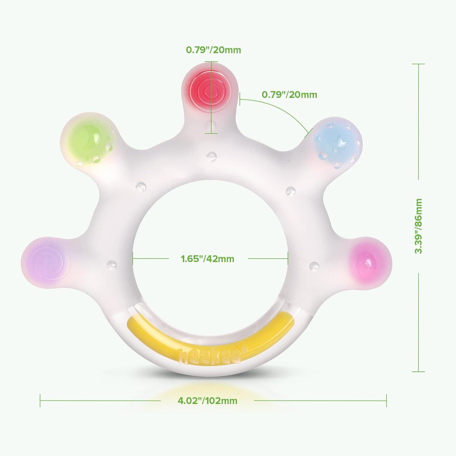 image:imageHaakaa Dinky Digits Palm Teether Baby Teething Toys Food Grade Silicone Teethers for Babies 06 Months612 Months BPA Free Teething Relief Baby Chew ToysWide Palm