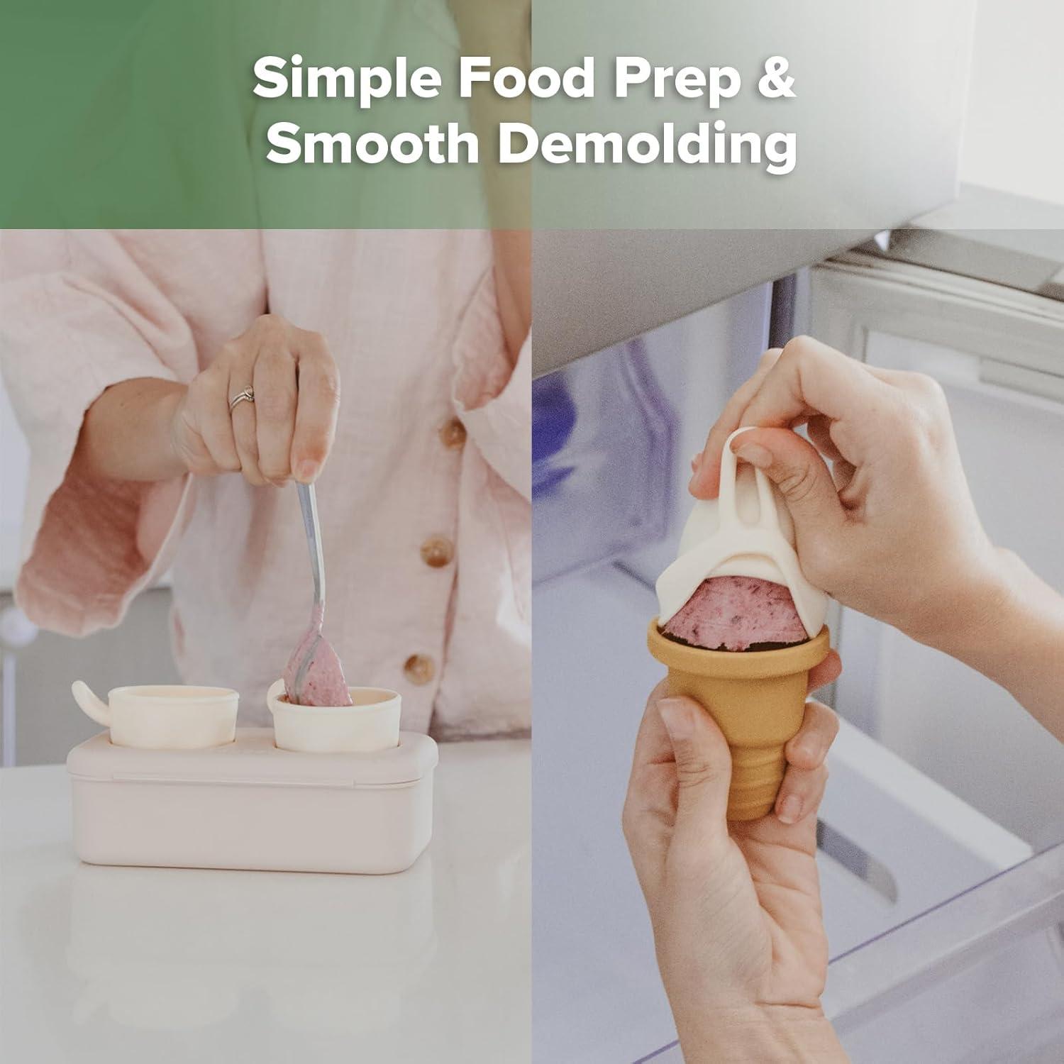 image:imageHaakaa FreezeNSip Ice Cream Popsicle Mold SetReusable Silicone Popsicles Molds for Kids BPA Free Easy Release Ice Pop Maker Homemade DIY Ice Cream Molds MarigoldMarigold