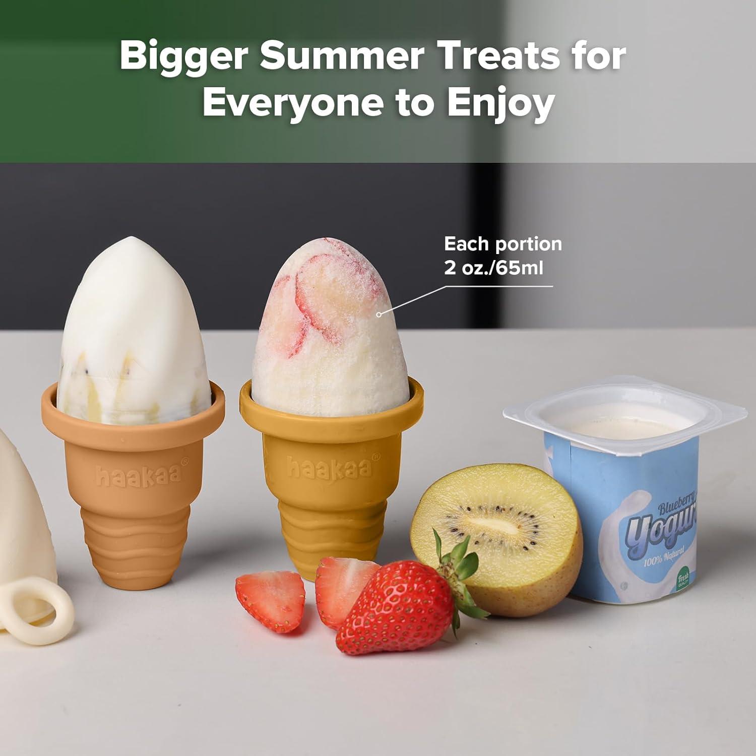 image:imageHaakaa FreezeNSip Ice Cream Popsicle Mold SetReusable Silicone Popsicles Molds for Kids BPA Free Easy Release Ice Pop Maker Homemade DIY Ice Cream Molds MarigoldMarigold