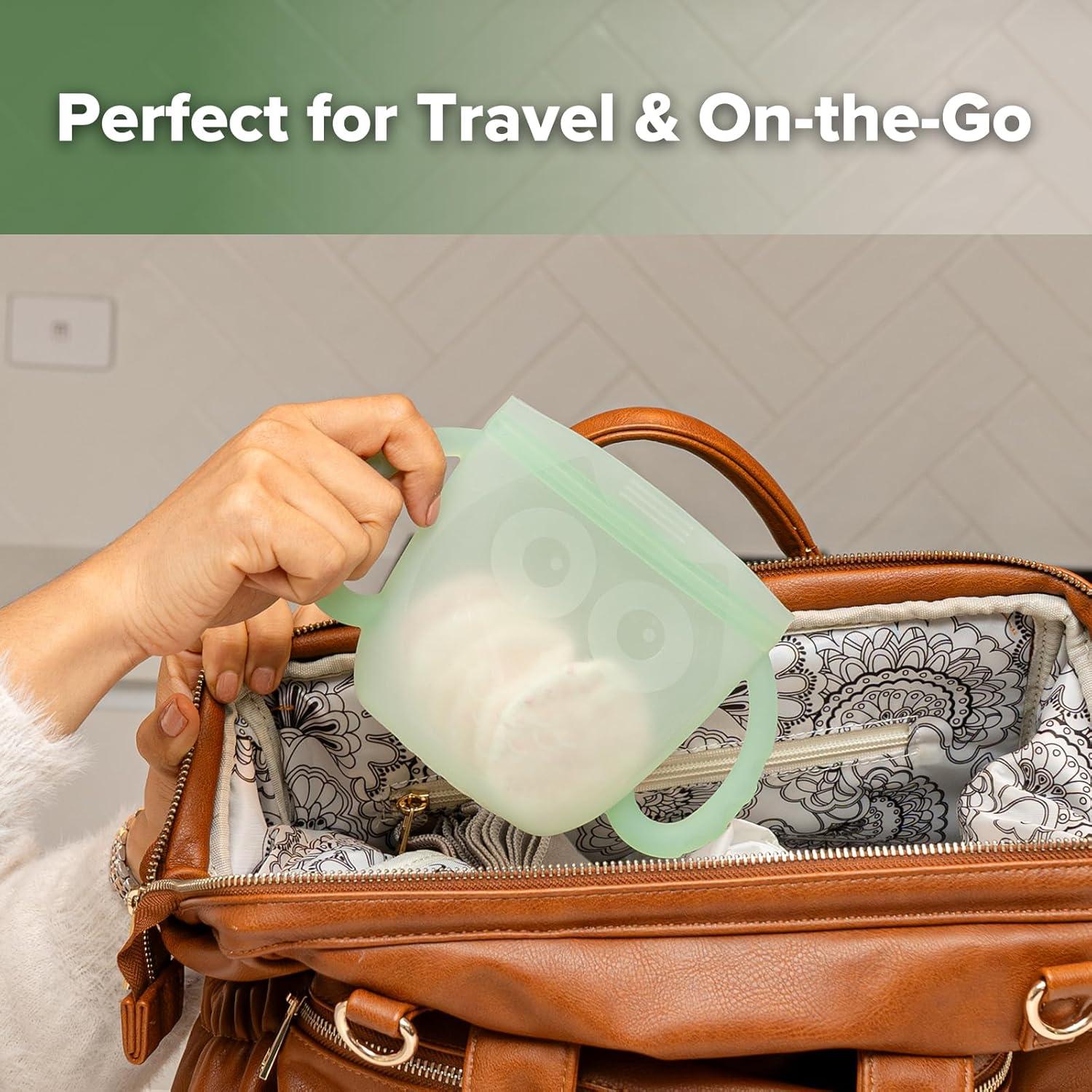 image:imageHaakaa Oscar Owl Baby Snack ContainerSilicone Travel Snack Pouch for ToddlersSpill Proof Toddler Snack Cup Reusable Snack Bags for Infant OnTheGoBPA Free Pea GreenPea Green