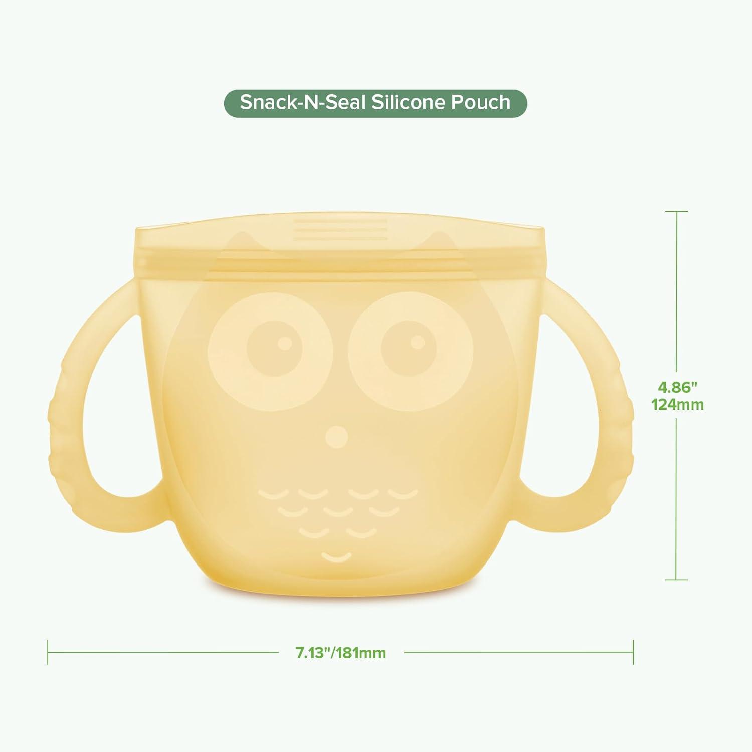 image:imageHaakaa Oscar Owl Baby Snack ContainerSilicone Travel Snack Pouch for ToddlersSpill Proof Toddler Snack Cup Reusable Snack Bags for Infant OnTheGoBPA Free Pea GreenBanana