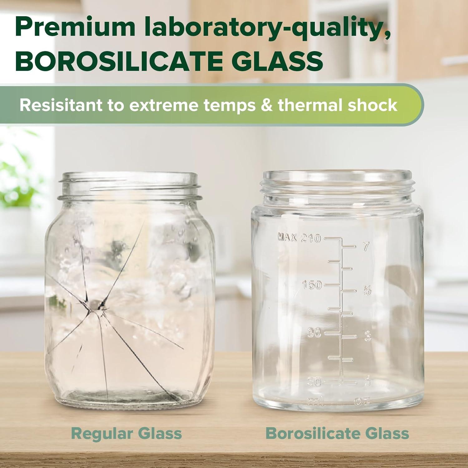 image:imageHaakaa Reusable Glass Baby Food Storage Jars with Silicone Lids 6pc 4 x 4oz 2 x 7oz Premium LabQuality Borosilicate Glass PlasticFree Freezer Microwave amp Ovensafe