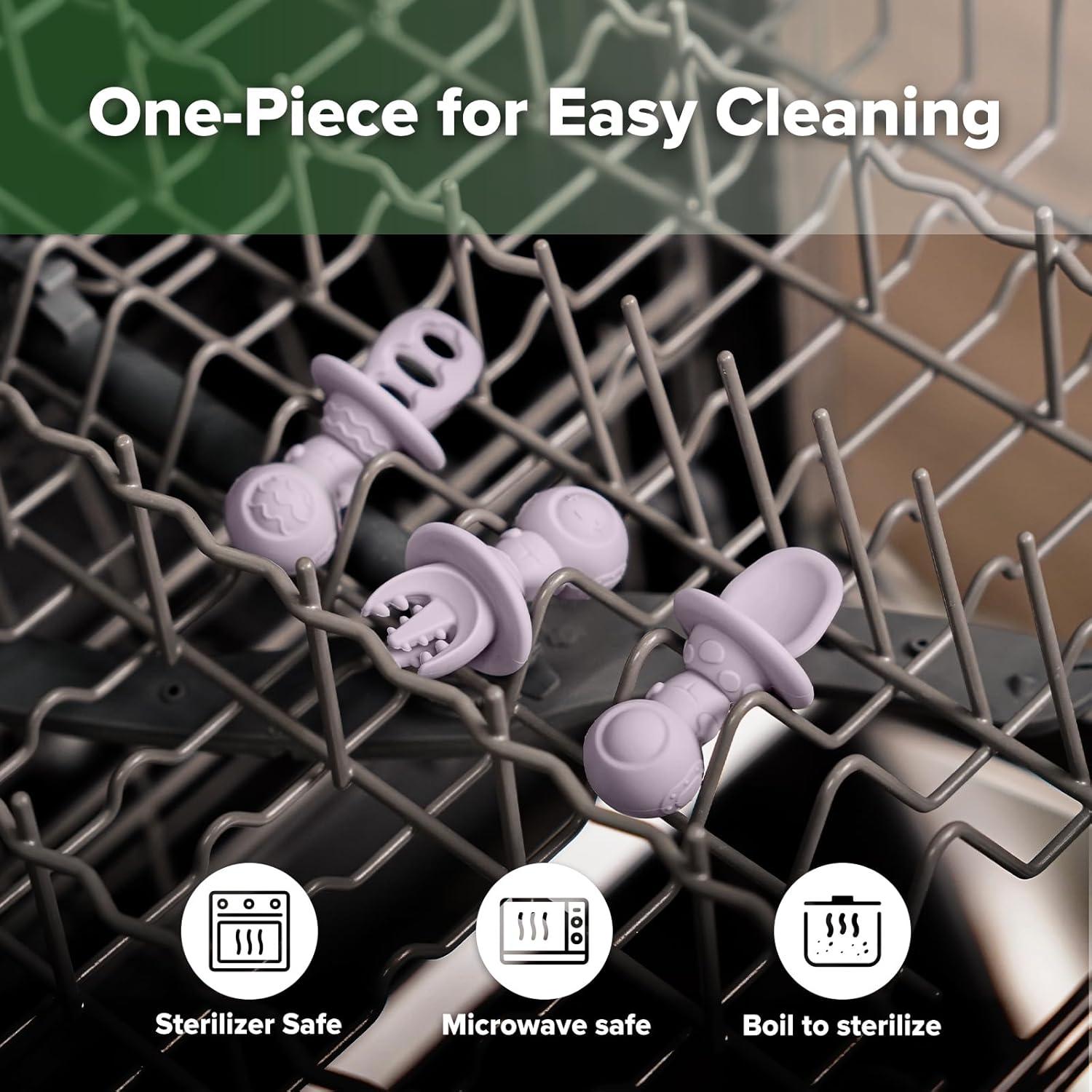 image:imageHaakaa Silicone Baby Spoons Self Feeding 6 Months Baby Utensils with AntiChoke Astronaut Handle EasyGrip GumFriendly Durable amp Safe Baby Spoons for BLW amp First Stage FeedingLavender