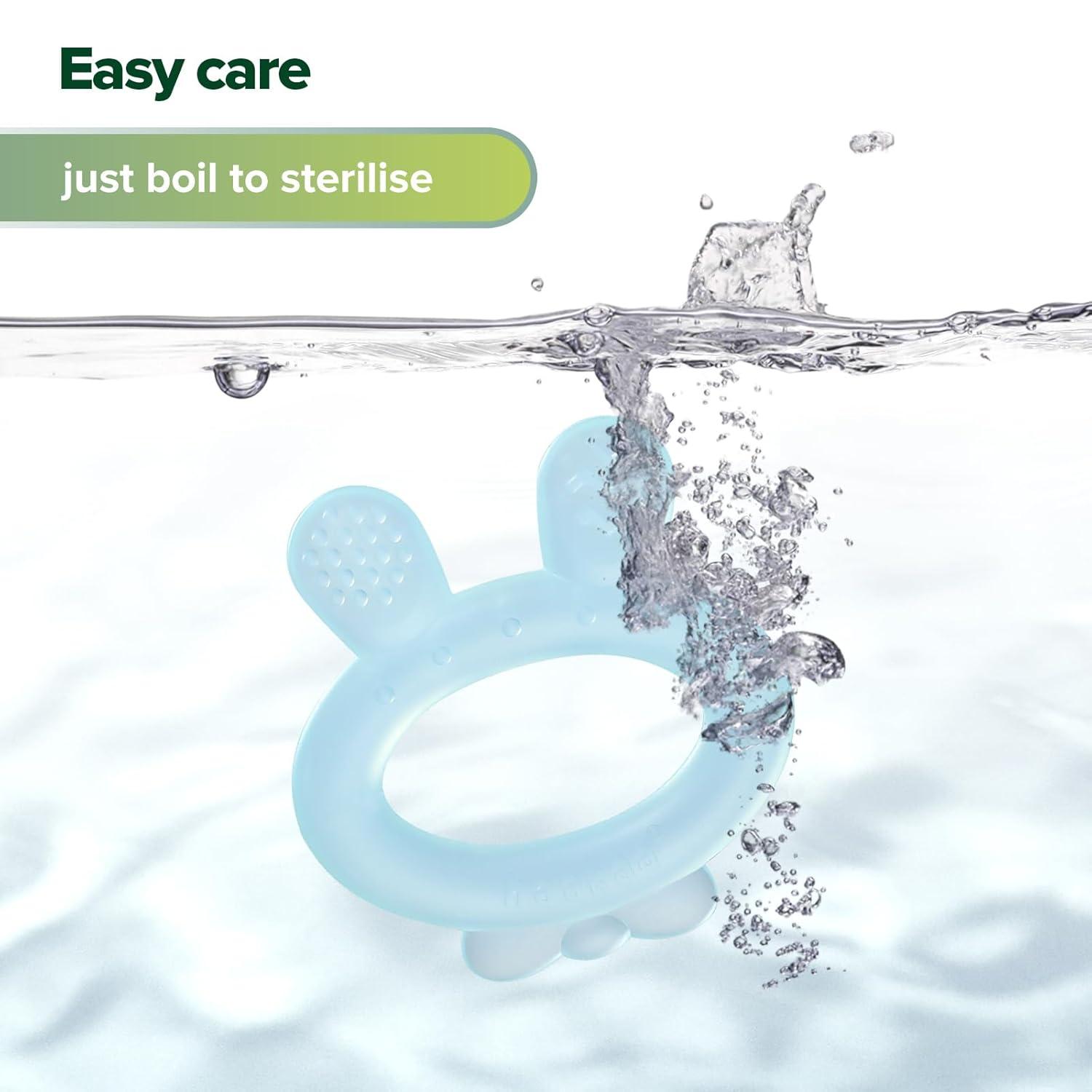 image:imageHaakaa Silicone Baby Teether Rabbit Ear Frozen Teething Toy for Babies 36 Months Cold Teething Relief BPA Free Silicone BlueBlue