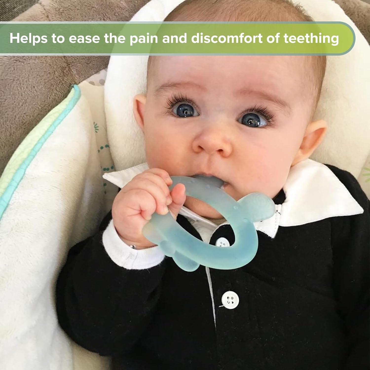 image:imageHaakaa Silicone Baby Teether Rabbit Ear Frozen Teething Toy for Babies 36 Months Cold Teething Relief BPA Free Silicone BluePink