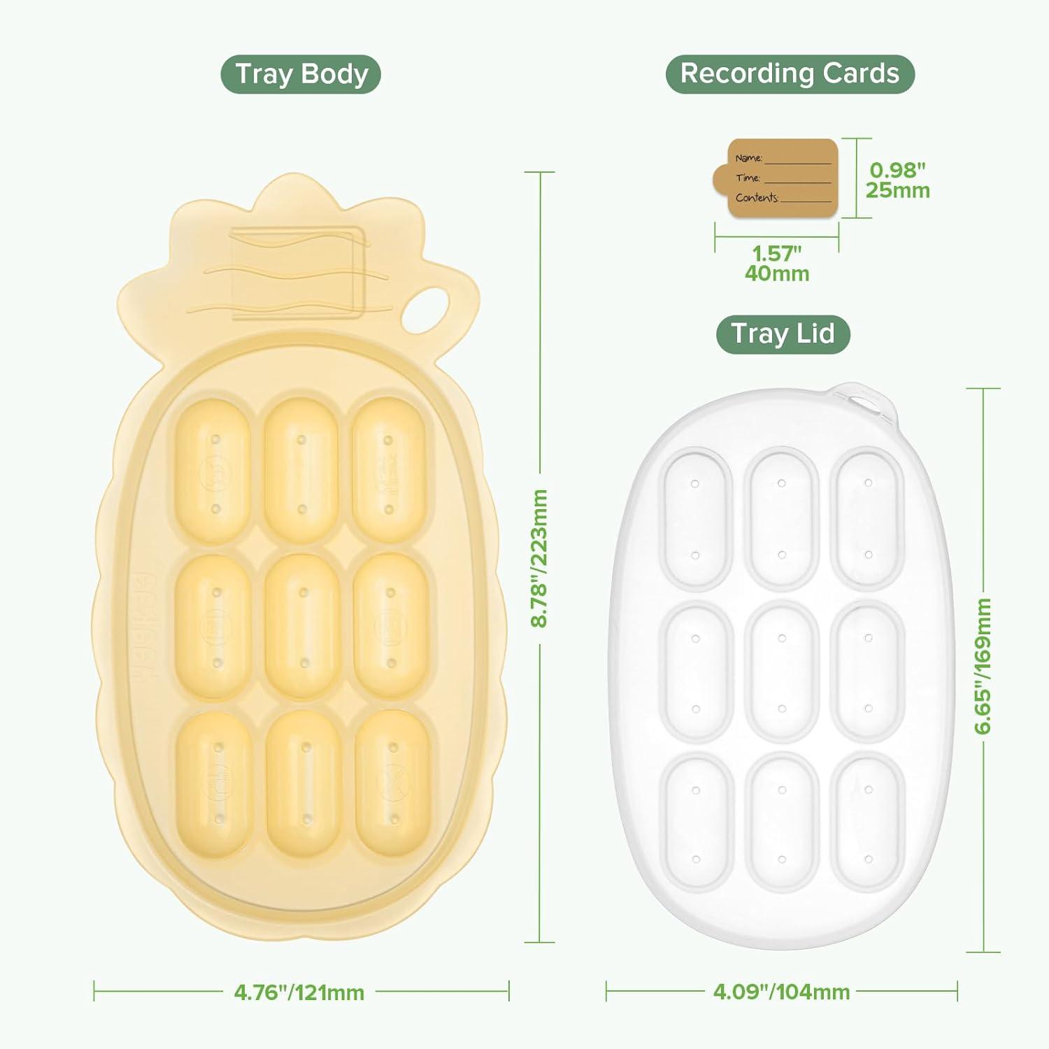 image:imageHaakaa Silicone Nibble Freezer Tray Breastmilk Popsicle Mold Baby Fruit Food Feeder Tray Baby Food Maker Ice Cube Tray 4 Months Babies BPA Free ApricotBanana