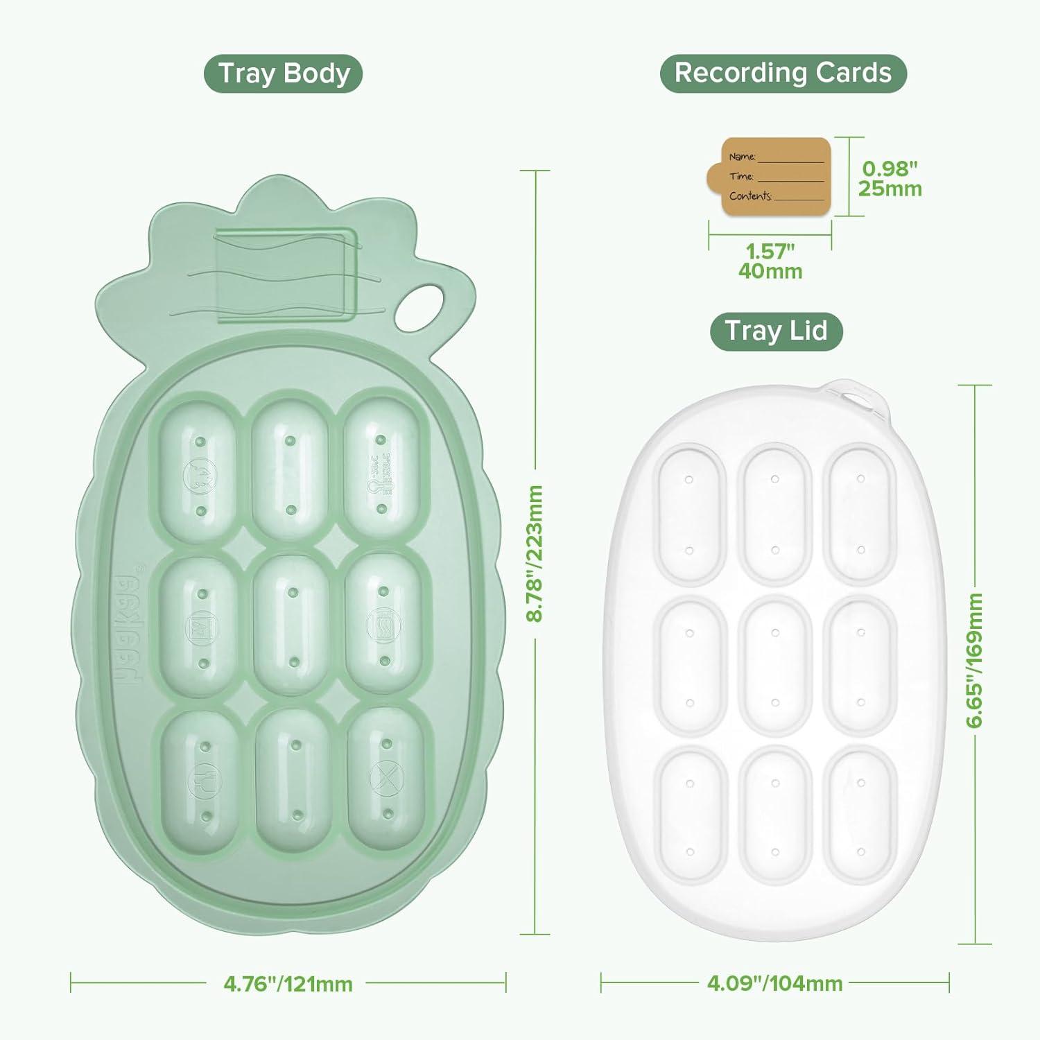 image:imageHaakaa Silicone Nibble Freezer Tray Breastmilk Popsicle Mold Baby Fruit Food Feeder Tray Baby Food Maker Ice Cube Tray 4 Months Babies BPA Free ApricotLight Green