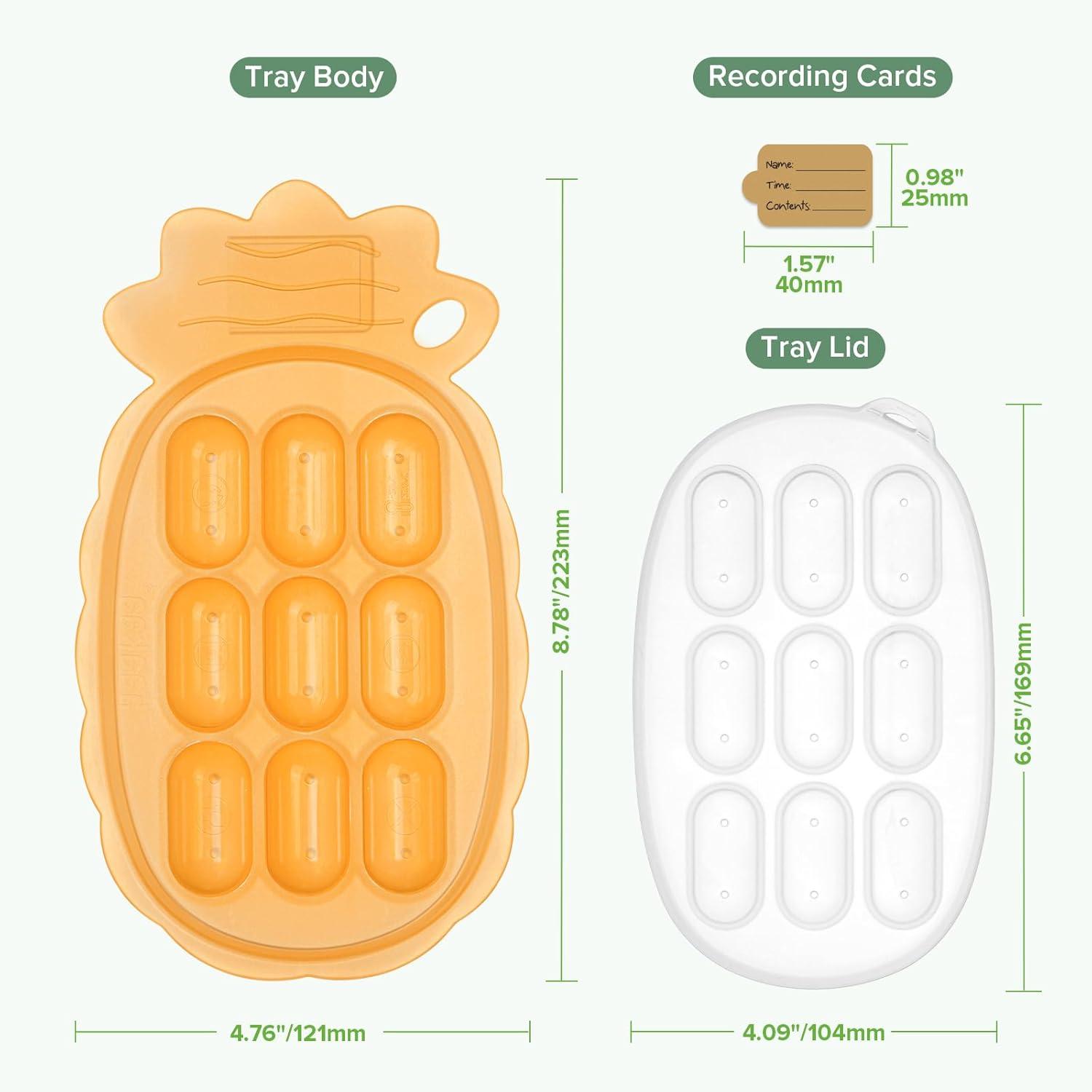 image:imageHaakaa Silicone Nibble Freezer Tray Breastmilk Popsicle Mold Baby Fruit Food Feeder Tray Baby Food Maker Ice Cube Tray 4 Months Babies BPA Free ApricotApricot