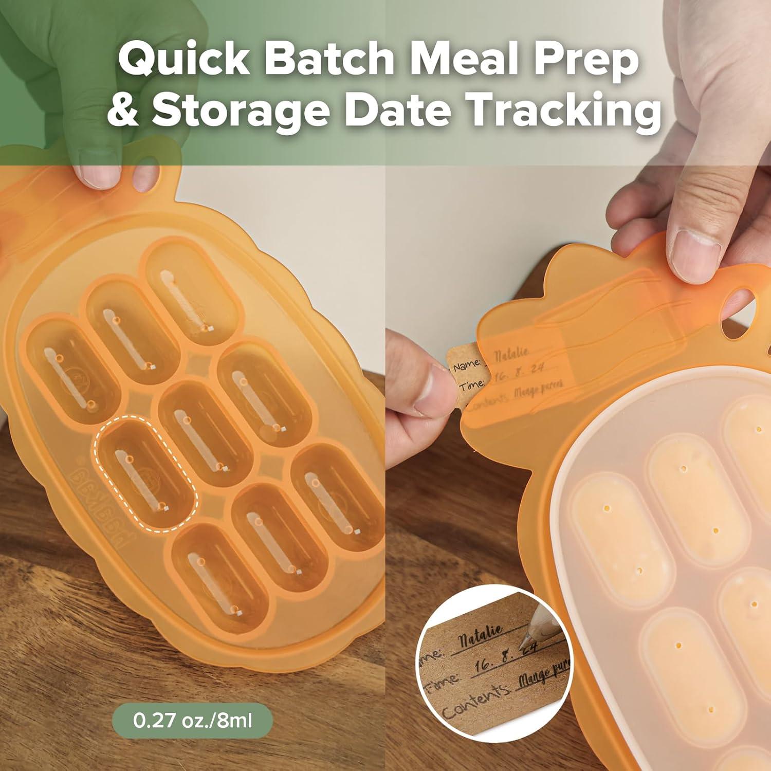 image:imageHaakaa Silicone Nibble Freezer Tray Breastmilk Popsicle Mold Baby Fruit Food Feeder Tray Baby Food Maker Ice Cube Tray 4 Months Babies BPA Free ApricotApricot