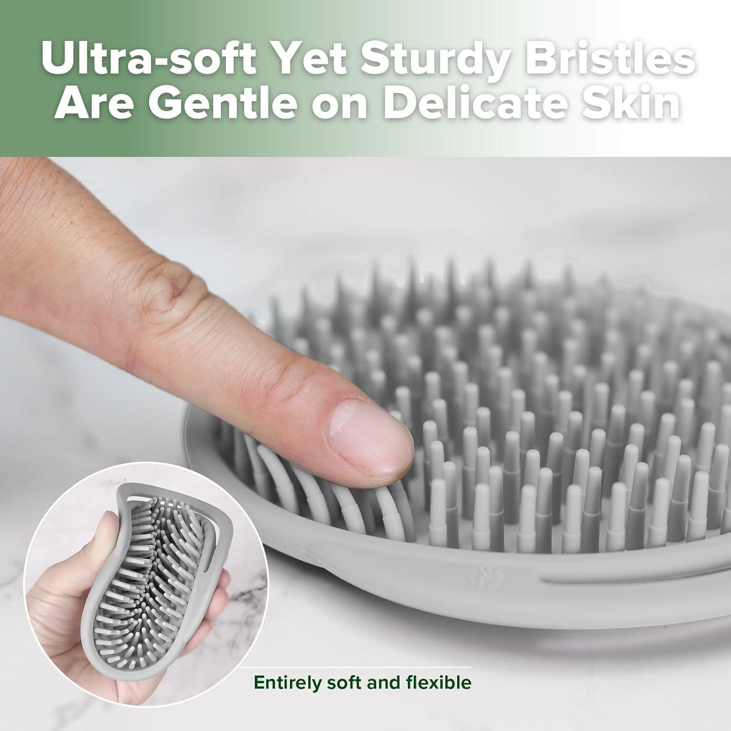 image:imagehaakaa Baby Cradle Cap Brush Soft Cradle Cap Comb Hair Scalp Massager Soft Bristles for Newborns amp ToddlersIdeal Baby Shower Gifts for Mum 1pkGrey