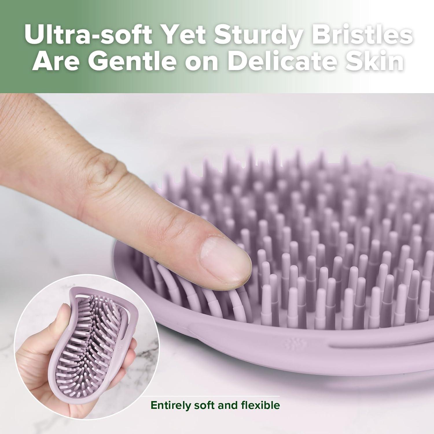 image:imagehaakaa Baby Cradle Cap Brush Soft Cradle Cap Comb Hair Scalp Massager Soft Bristles for Newborns amp ToddlersIdeal Baby Shower Gifts for Mum 1pkLavender