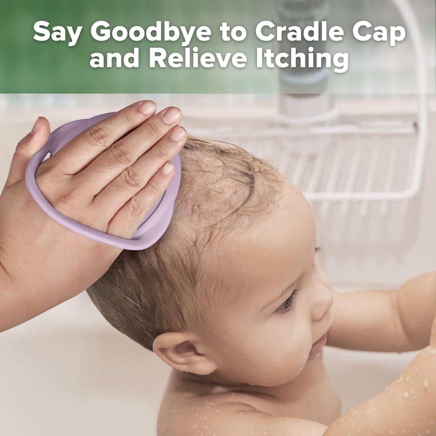 image:imagehaakaa Baby Cradle Cap Brush Soft Cradle Cap Comb Hair Scalp Massager Soft Bristles for Newborns amp ToddlersIdeal Baby Shower Gifts for Mum 1pkLavender