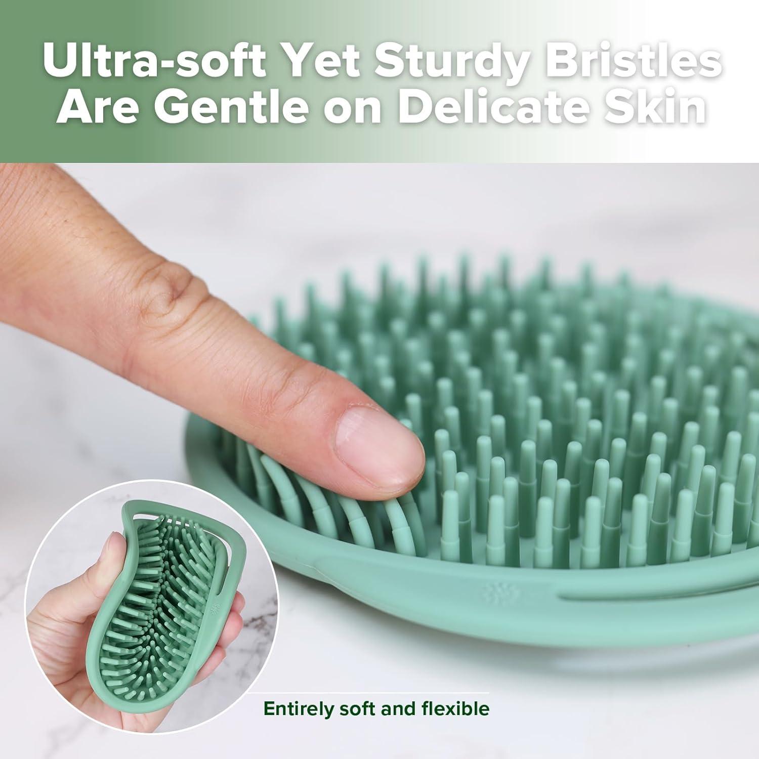 image:imagehaakaa Baby Cradle Cap Brush Soft Cradle Cap Comb Hair Scalp Massager Soft Bristles for Newborns amp ToddlersIdeal Baby Shower Gifts for Mum 1pkPea Green