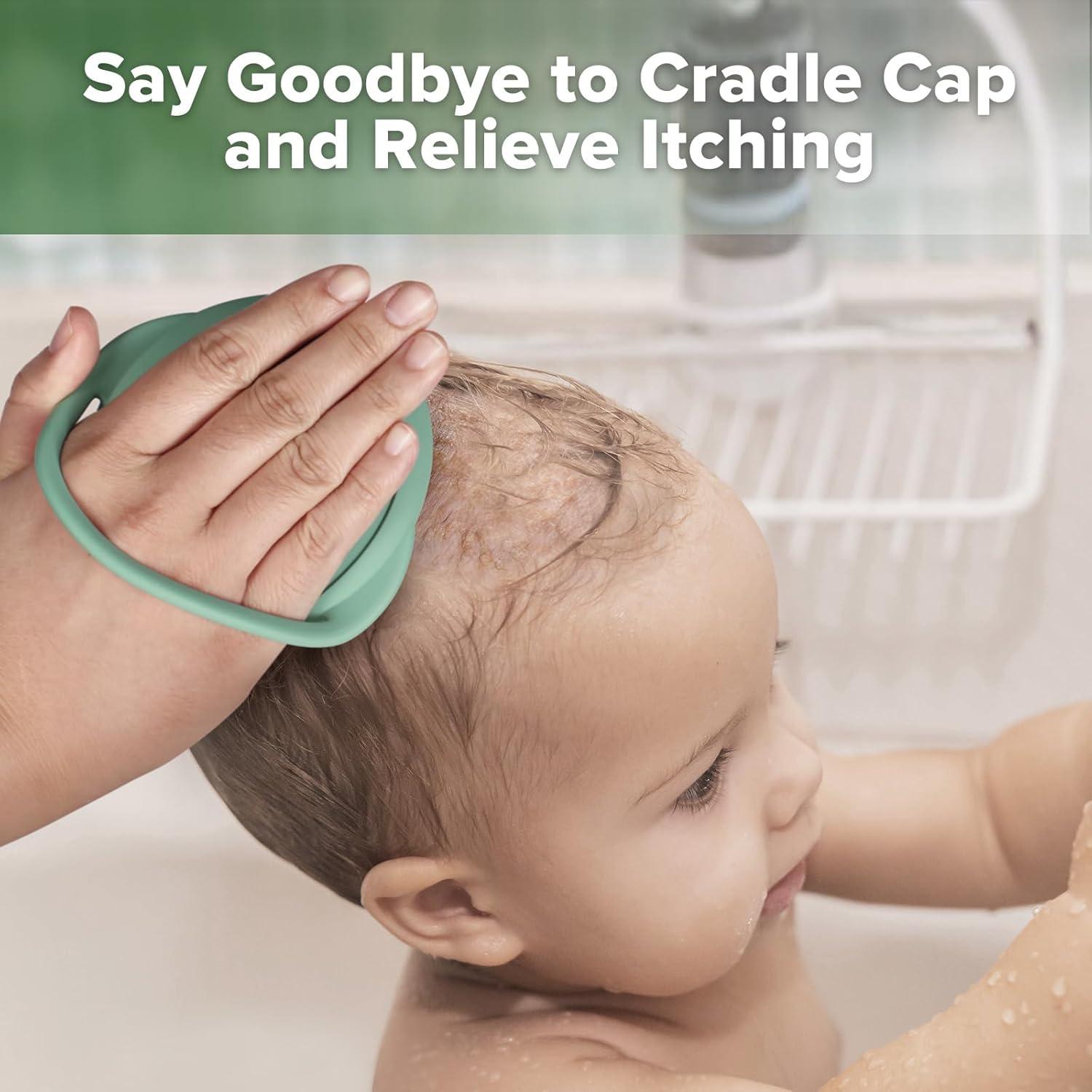 image:imagehaakaa Baby Cradle Cap Brush Soft Cradle Cap Comb Hair Scalp Massager Soft Bristles for Newborns amp ToddlersIdeal Baby Shower Gifts for Mum 1pkPea Green