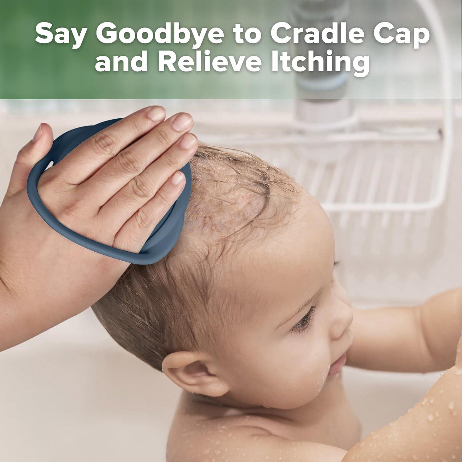 image:imagehaakaa Baby Cradle Cap Brush Soft Cradle Cap Comb Hair Scalp Massager Soft Bristles for Newborns amp ToddlersIdeal Baby Shower Gifts for Mum 1pkSteel Blue
