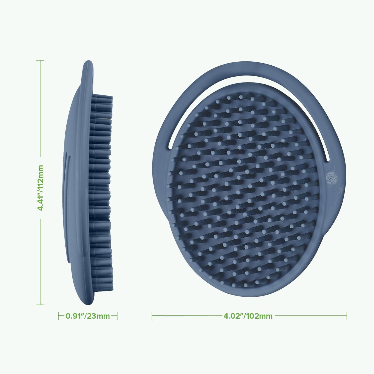 image:imagehaakaa Baby Cradle Cap Brush Soft Cradle Cap Comb Hair Scalp Massager Soft Bristles for Newborns amp ToddlersIdeal Baby Shower Gifts for Mum 1pkSteel Blue