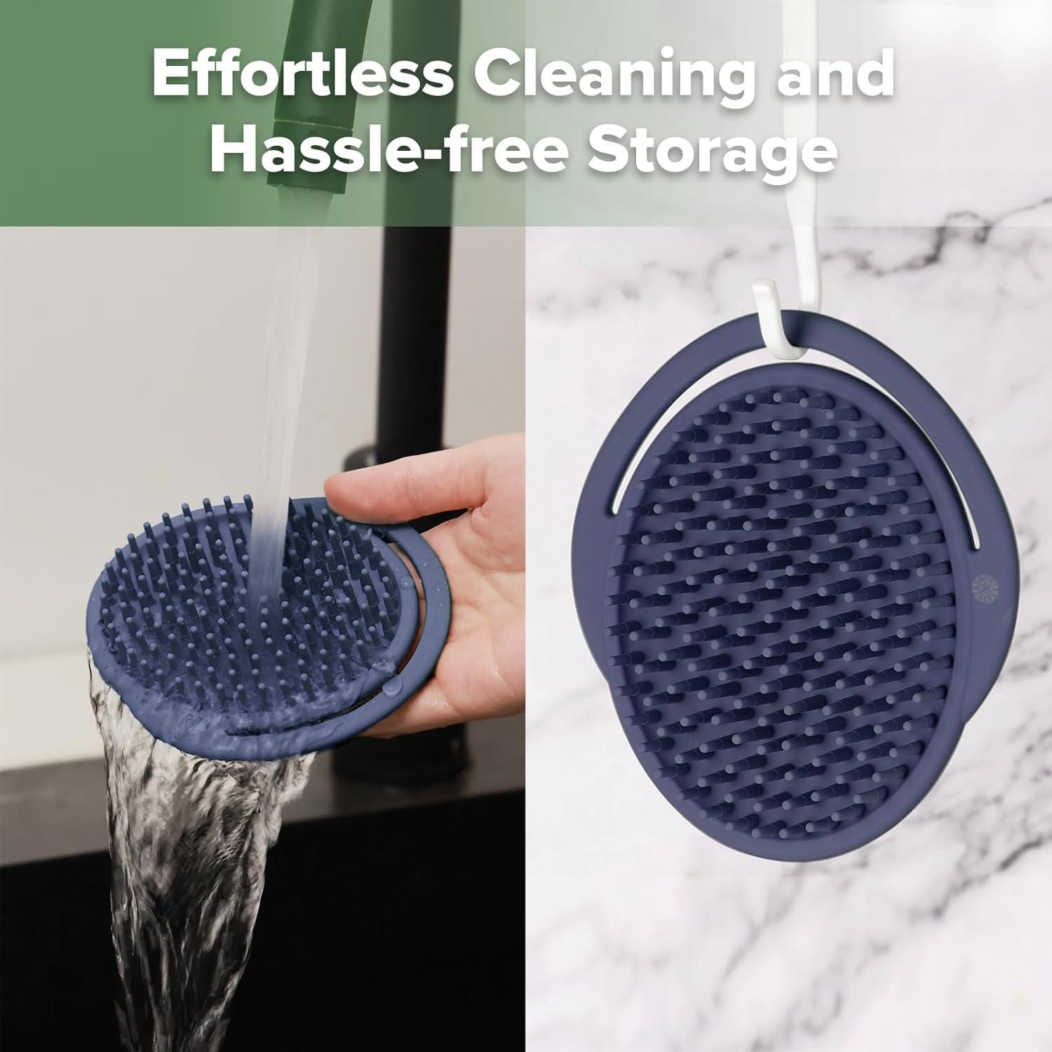 image:imagehaakaa Baby Cradle Cap Brush Soft Cradle Cap Comb Hair Scalp Massager Soft Bristles for Newborns amp ToddlersIdeal Baby Shower Gifts for Mum 1pkSteel Blue