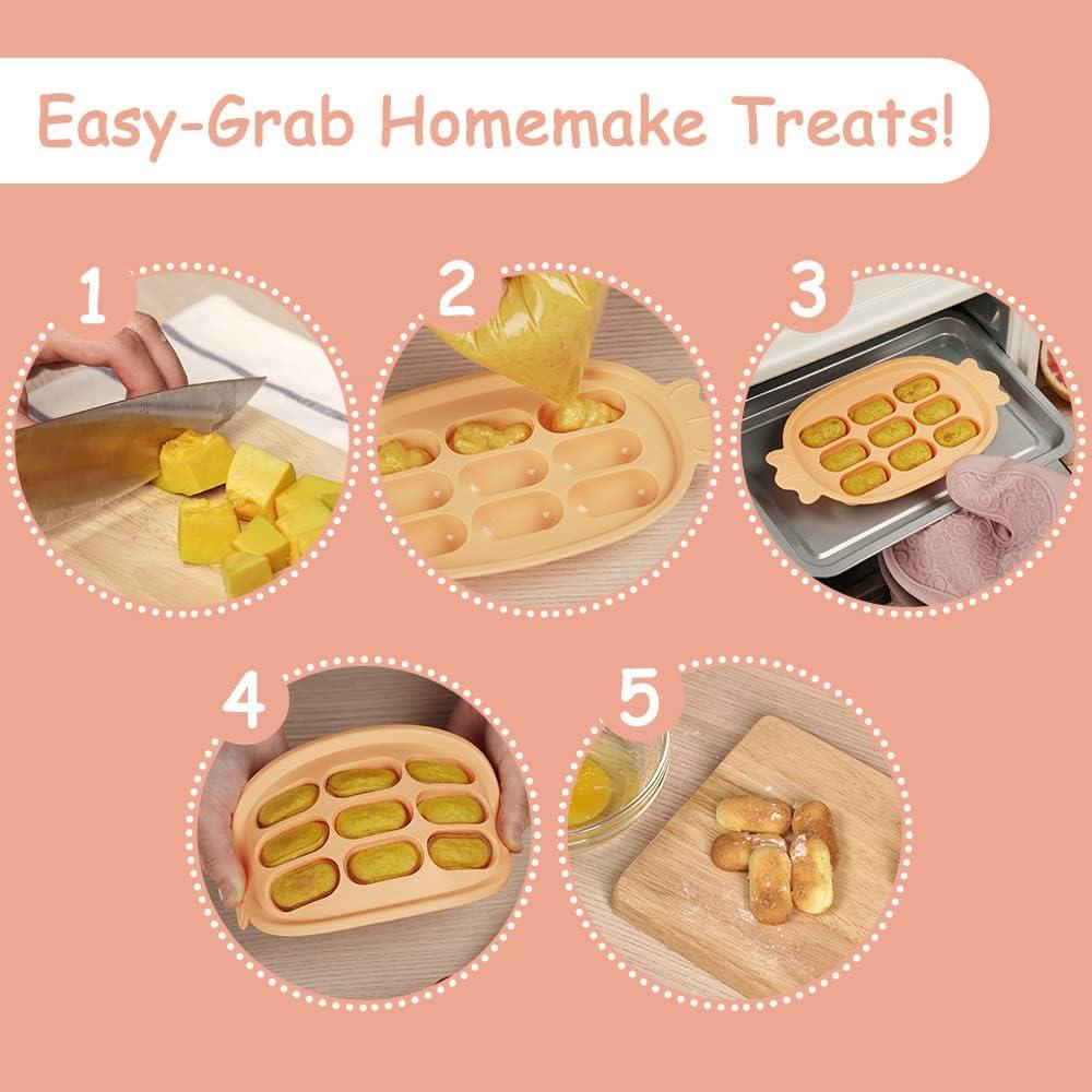 image:imagehaakaa Baby Food Freezer Tray with Lid PerfectSized Silicone Baby Food Containers for Homemade Baby Food Breast Milk Vegetable Juice amp Fruit Purees Orange