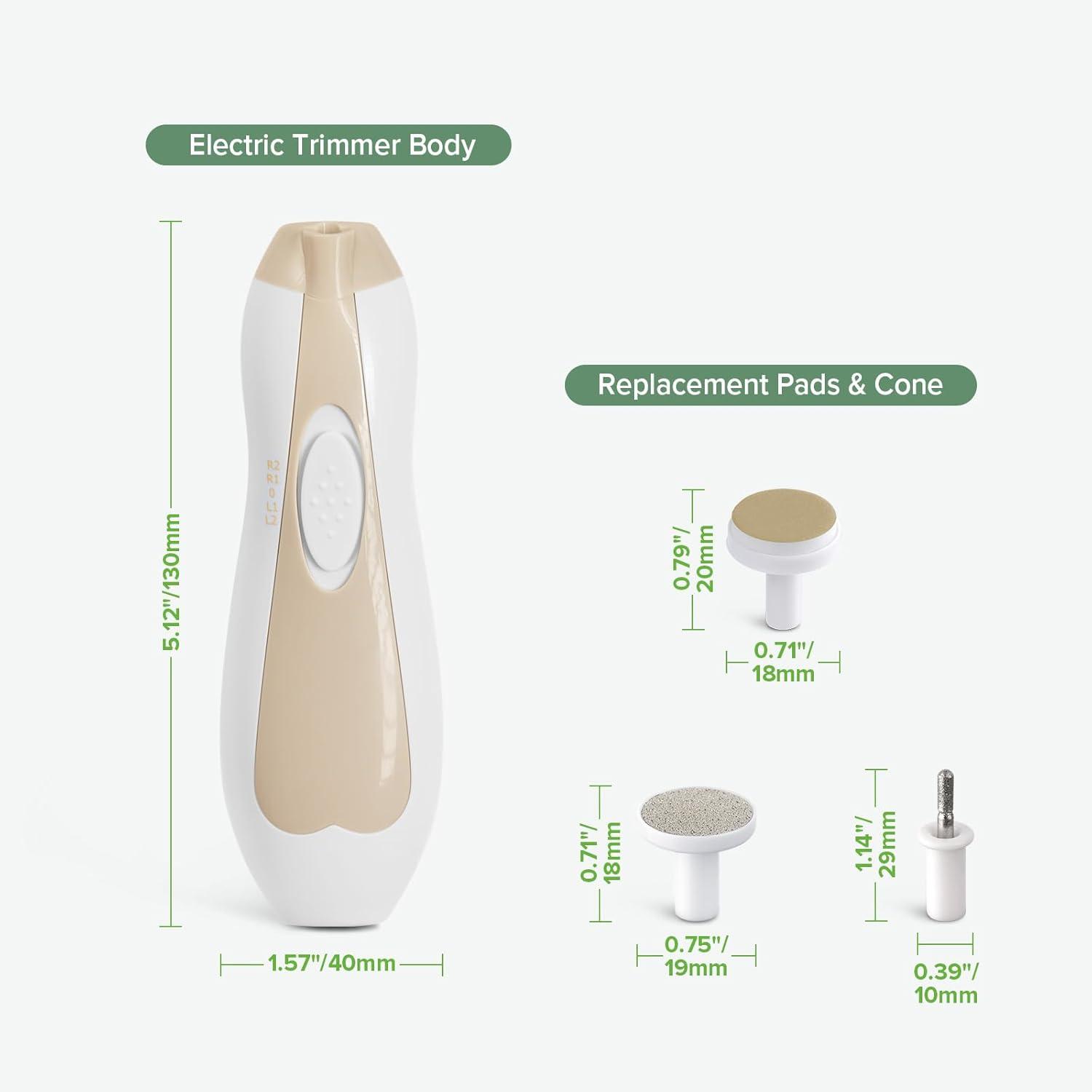 image:imagehaakaa Baby Nail Trimmer Electric Baby Nail Clippers Kit for Newborn Toddler or Adults Fingernails and Toenails Care Baby Nail Care Set amp Extra 4 Replacement Pads ComboAcorn