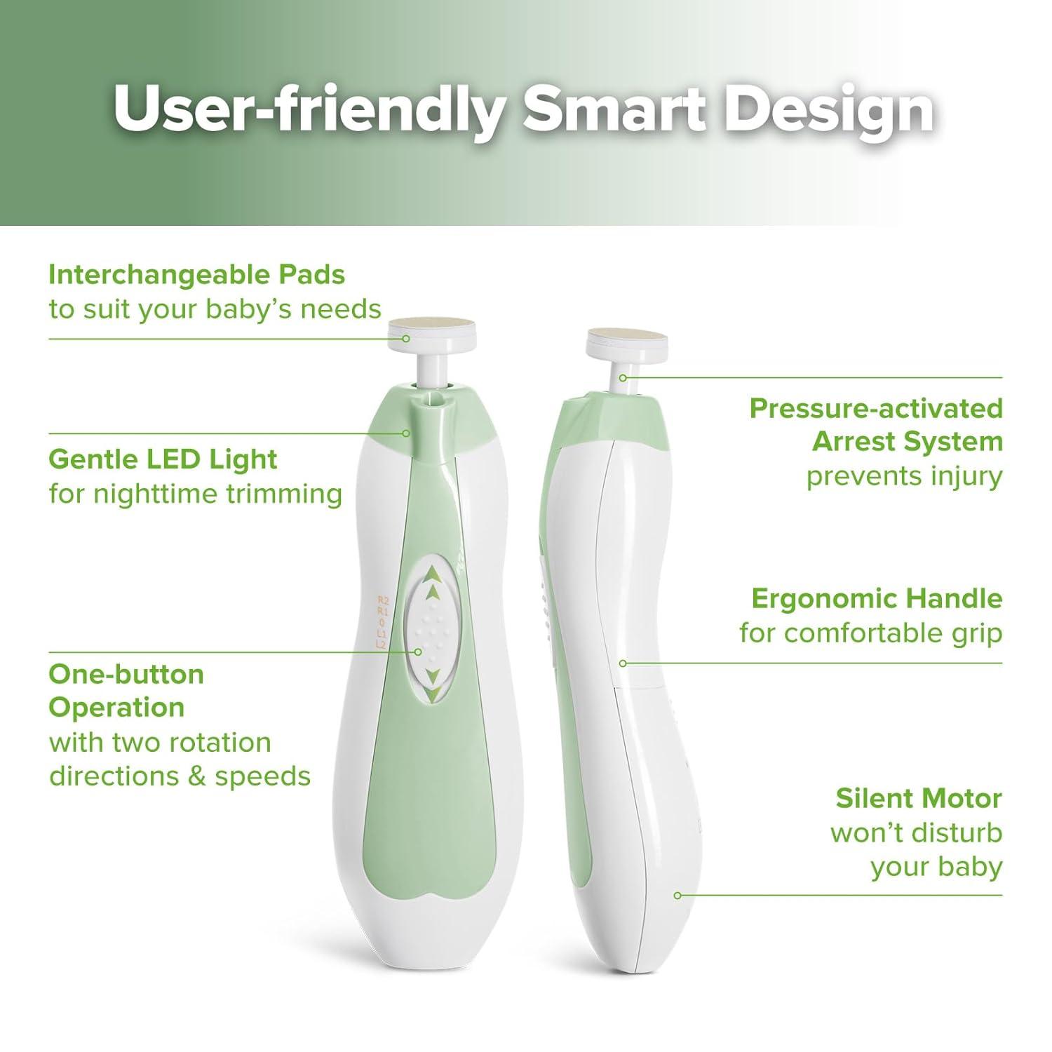 image:imagehaakaa Baby Nail Trimmer Electric Baby Nail Clippers Kit for Newborn Toddler or Adults Fingernails and Toenails Care Baby Nail Care Set amp Extra 4 Replacement Pads ComboMeadow