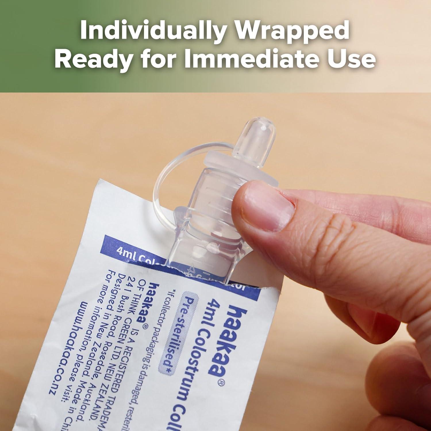 image:imagehaakaa Colostrum Collector Syringes for Breastmilk Collector for Breastfeeding Moms to Collect Store and Feed Colostrum 01oz4ml 2pcs12 Count Pack of 1