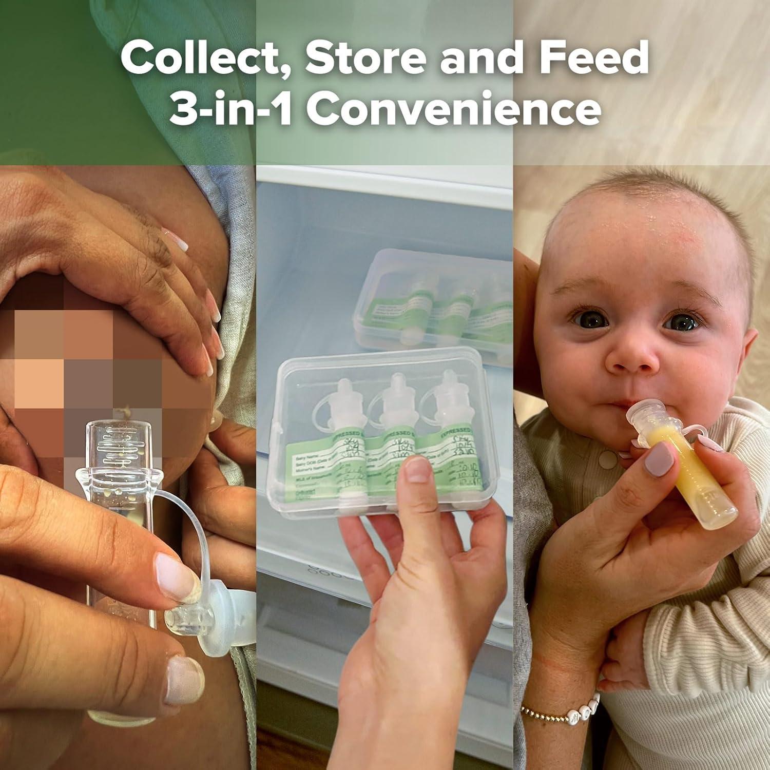 image:imagehaakaa Colostrum Collector Syringes for Breastmilk Collector for Breastfeeding Moms to Collect Store and Feed Colostrum 01oz4ml 2pcs12 Count Pack of 1
