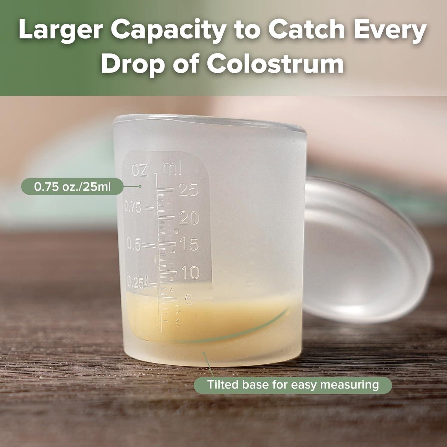 image:imagehaakaa Colostrum Collector Syringes for Breastmilk Collector for Breastfeeding Moms to Collect Store and Feed Colostrum 01oz4ml 2pcs2 Count Pack of 1Feeding Cup 25ml