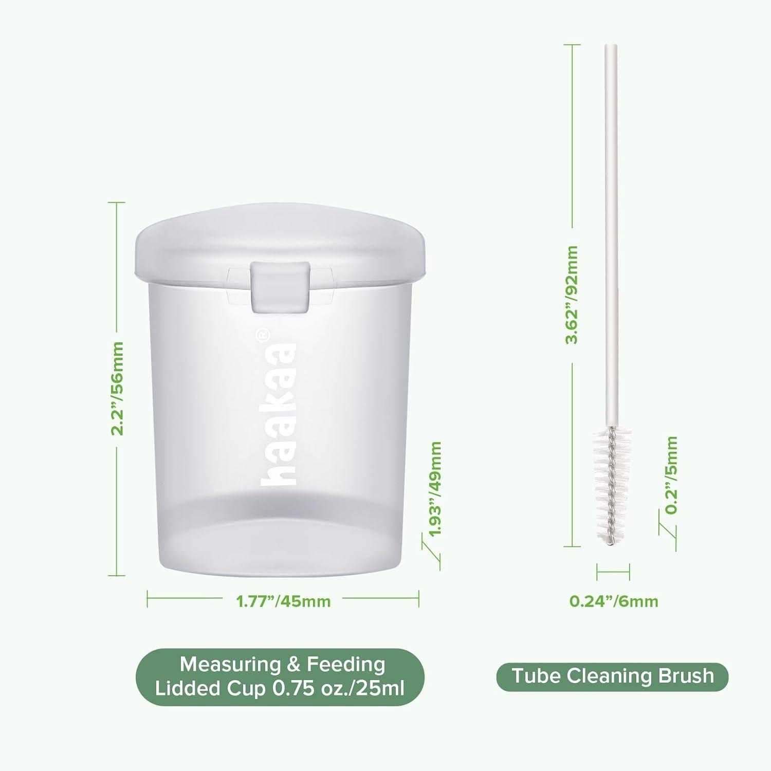image:imagehaakaa Colostrum Collector Syringes for Breastmilk Collector for Breastfeeding Moms to Collect Store and Feed Colostrum 01oz4ml 2pcs2 Count Pack of 1Feeding Cup 25ml