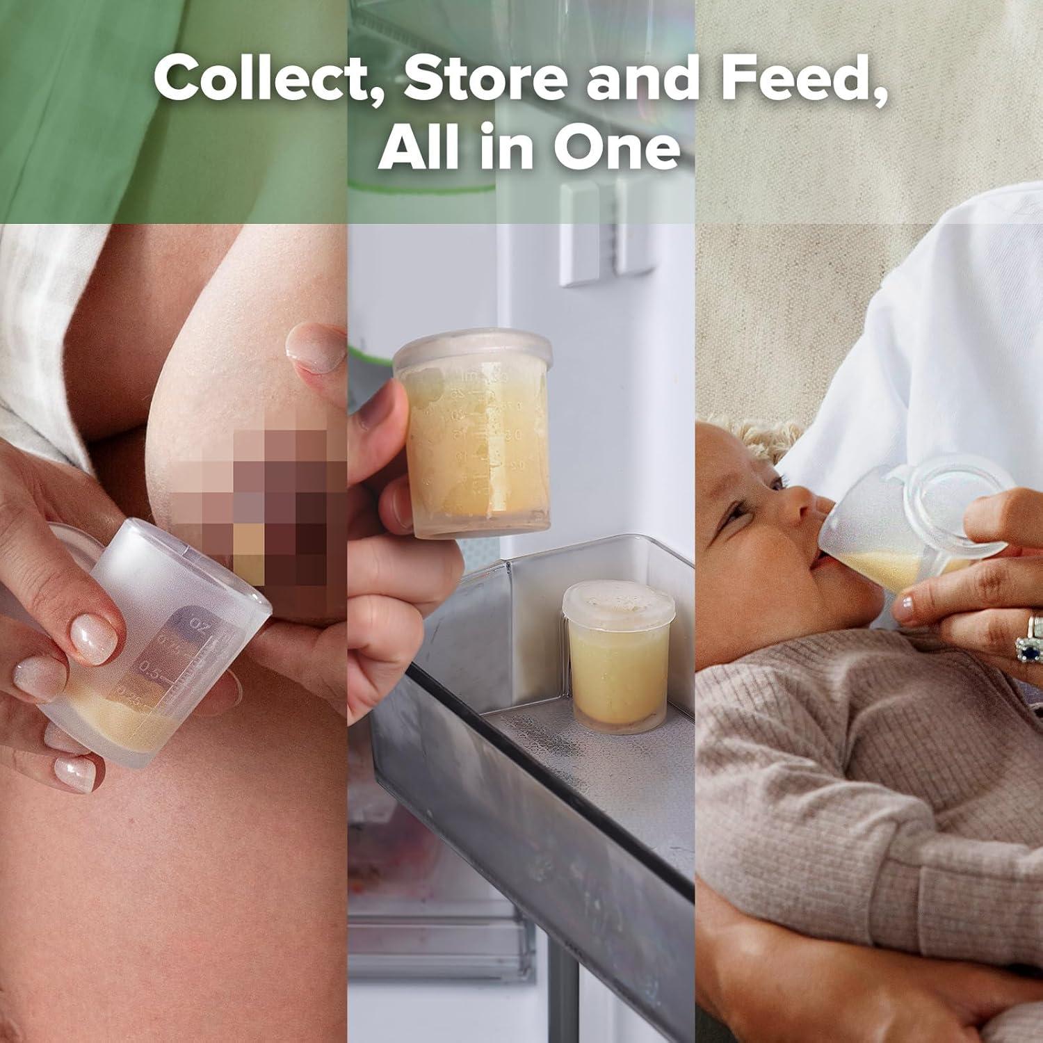 image:imagehaakaa Colostrum Collector Syringes for Breastmilk Collector for Breastfeeding Moms to Collect Store and Feed Colostrum 01oz4ml 2pcs2 Count Pack of 1Feeding Cup 25ml