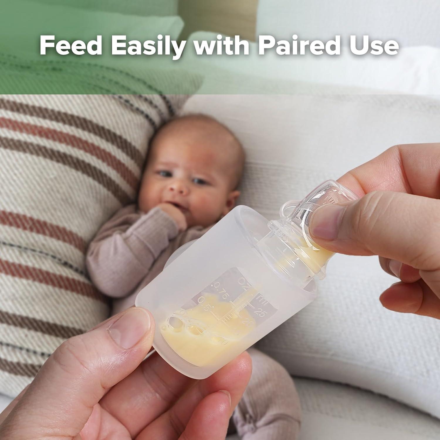 image:imagehaakaa Colostrum Collector Syringes for Breastmilk Collector for Breastfeeding Moms to Collect Store and Feed Colostrum 01oz4ml 2pcs6 Count Pack of 12ml Feeding Cup