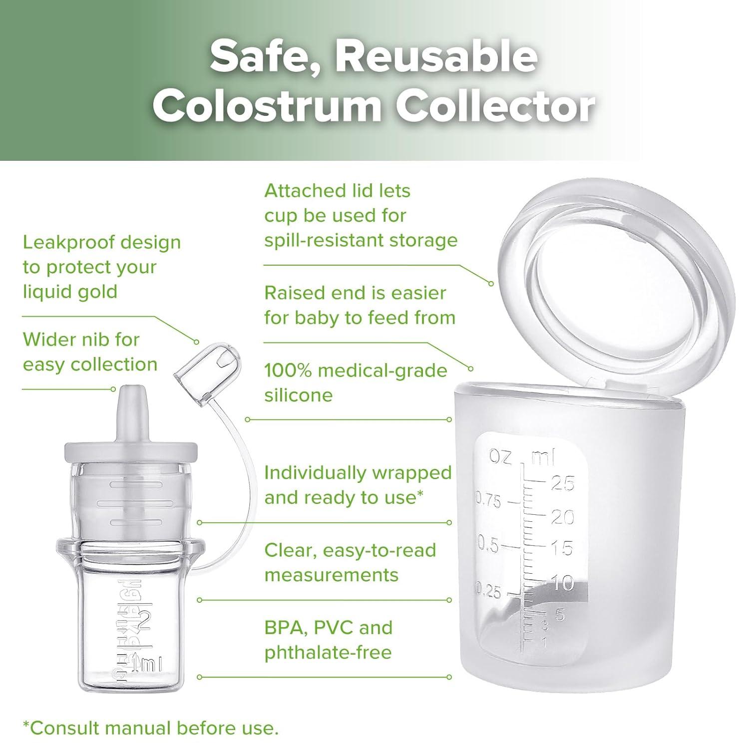 image:imagehaakaa Colostrum Collector Syringes for Breastmilk Collector for Breastfeeding Moms to Collect Store and Feed Colostrum 01oz4ml 2pcs6 Count Pack of 12ml Feeding Cup