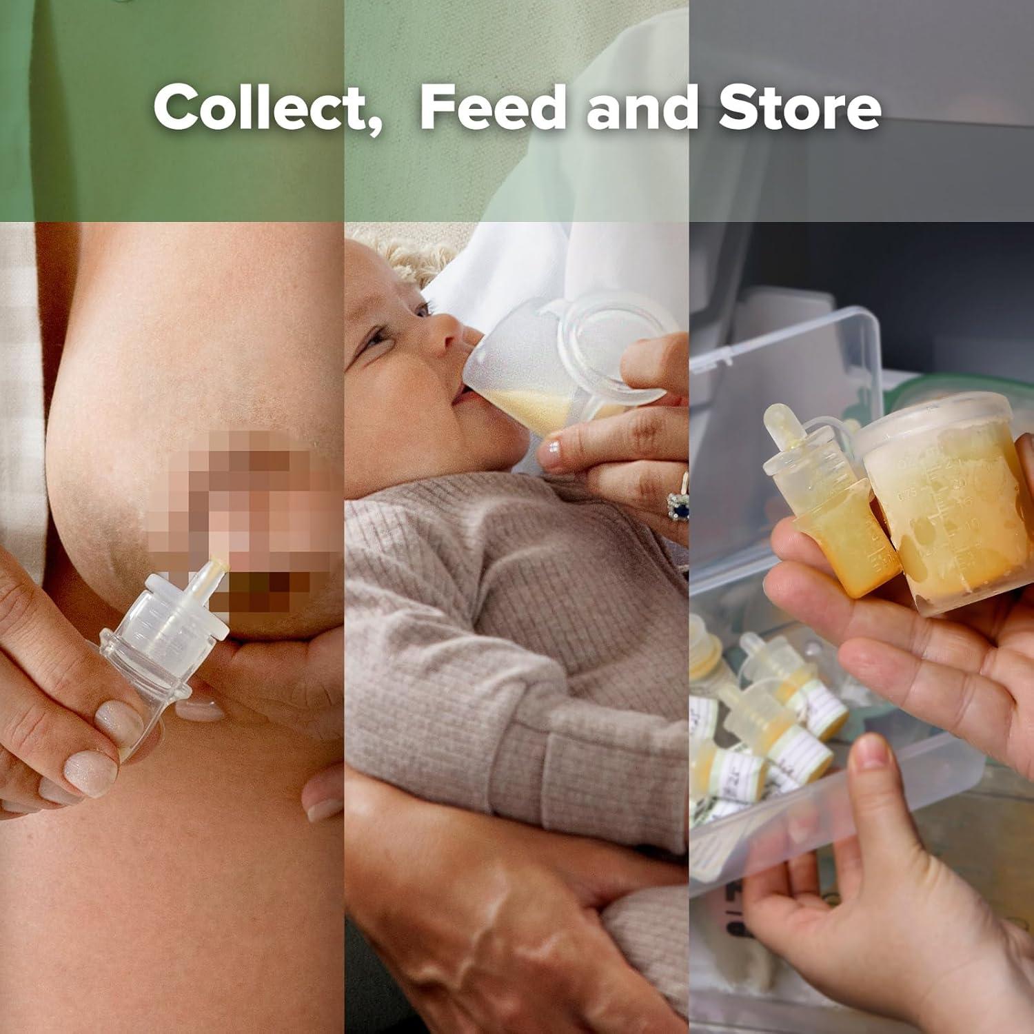 image:imagehaakaa Colostrum Collector Syringes for Breastmilk Collector for Breastfeeding Moms to Collect Store and Feed Colostrum 01oz4ml 2pcs6 Count Pack of 12ml Feeding Cup